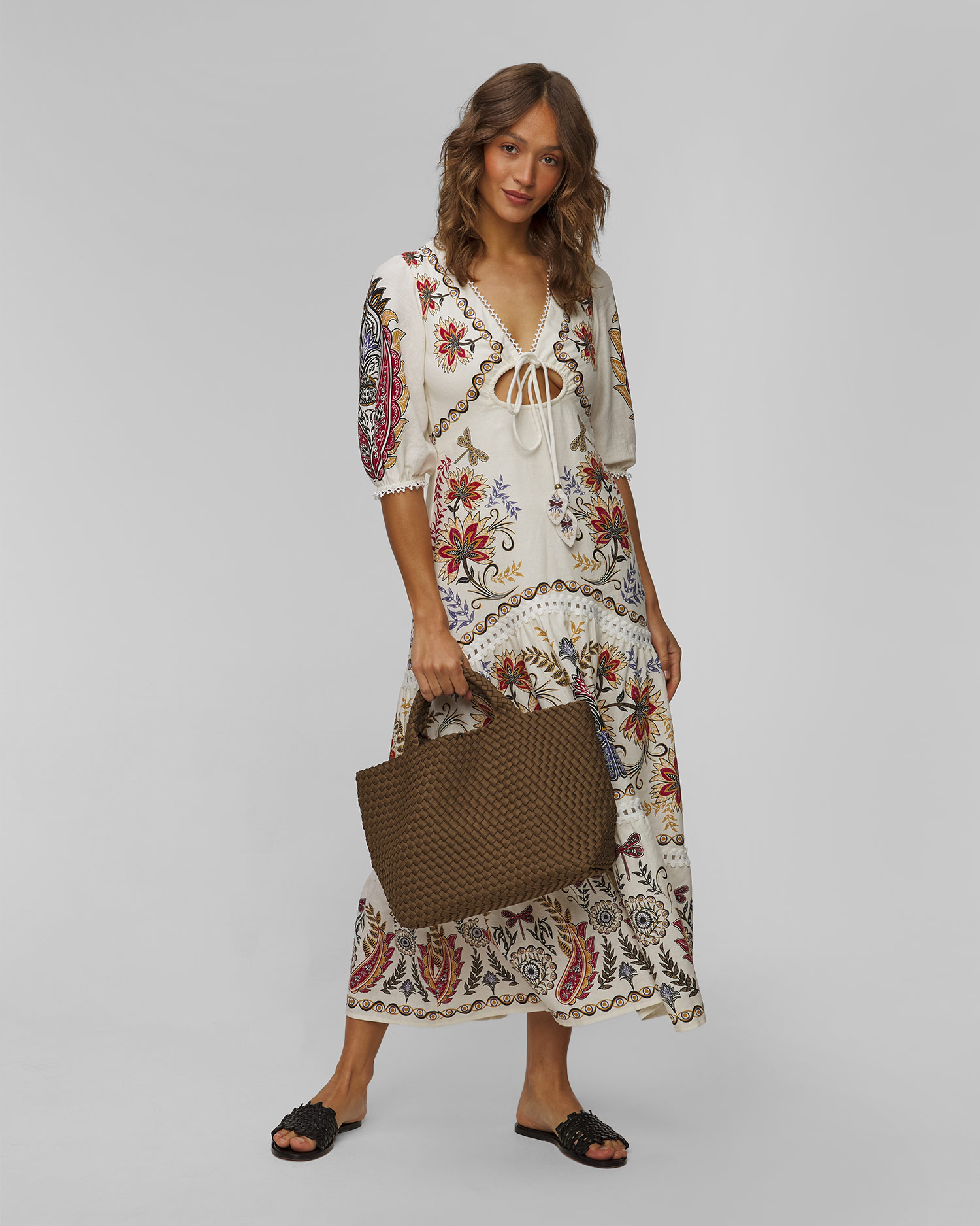 Dámska ručne pletená kabelka Naghedi St Barths Medium Tote