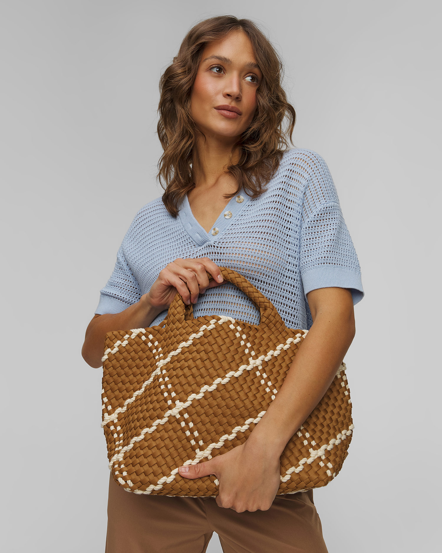 Borsa intrecciata a mano da donna Naghedi St Barths Medium Tote