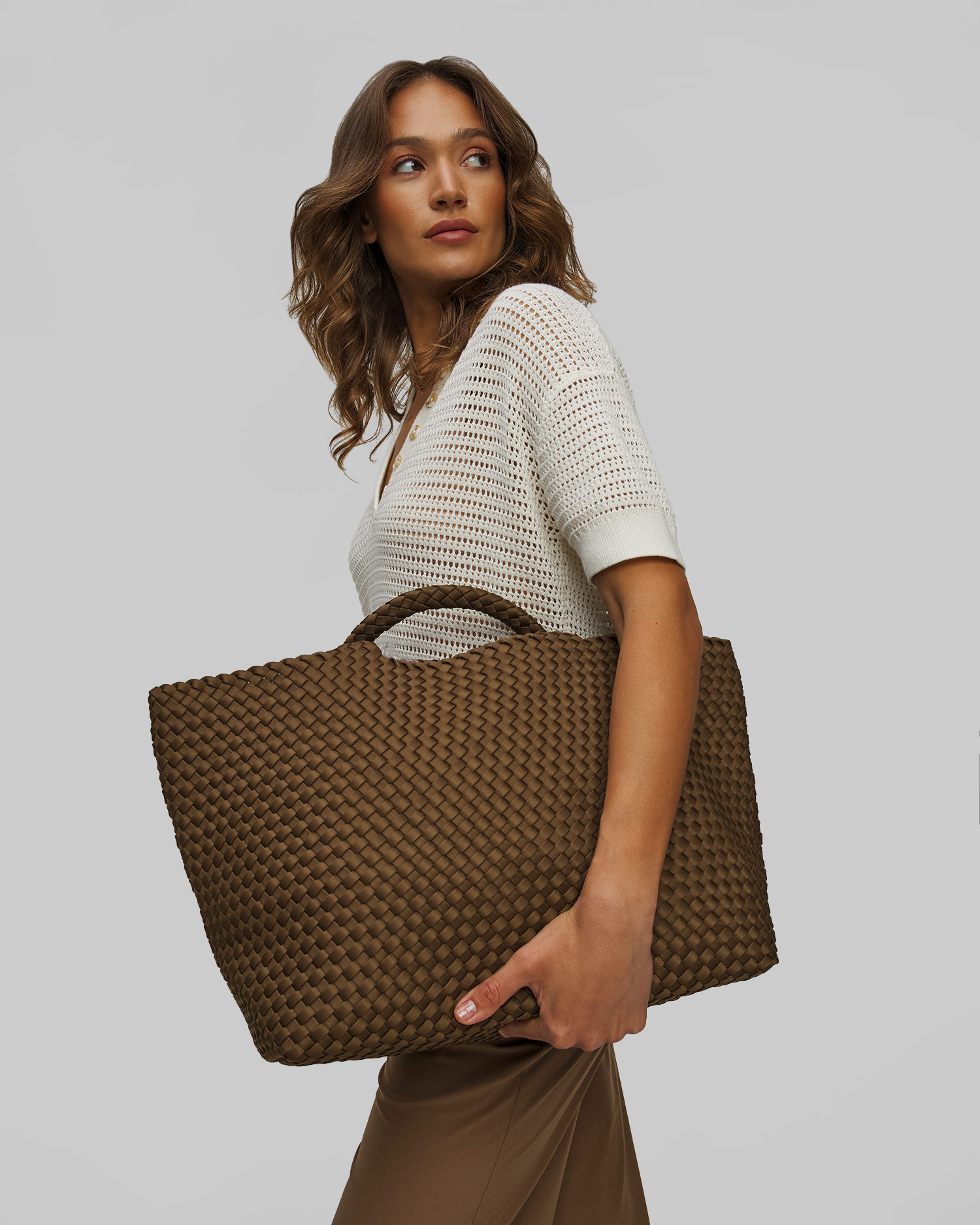 Ručne pletená dámska kabelka Naghedi St Barths Large Tote