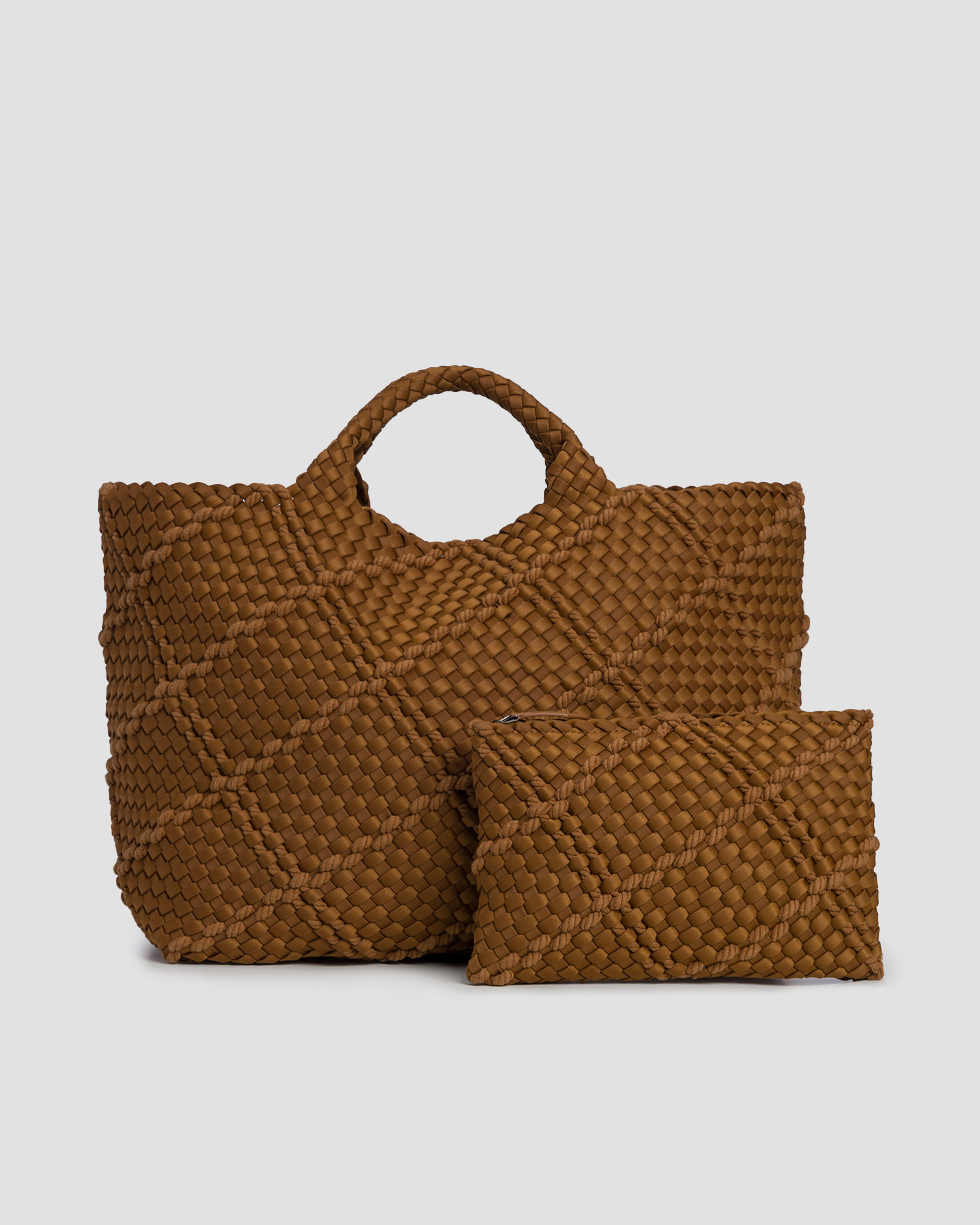 Borsa intrecciata a mano da donna Naghedi St Barths Large Tote, Colore/Disegno: Brązowy