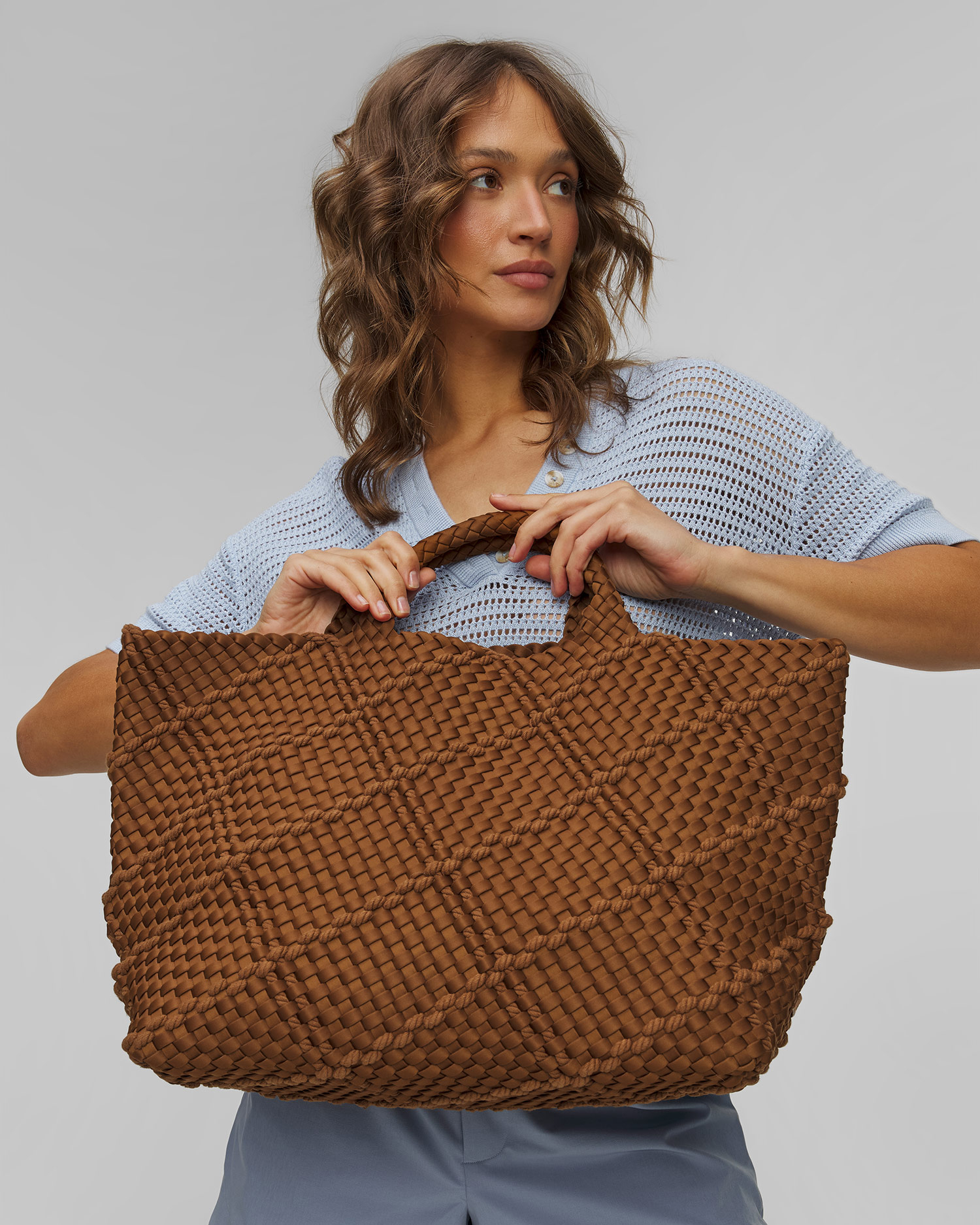 Borsa intrecciata a mano da donna Naghedi St Barths Large Tote