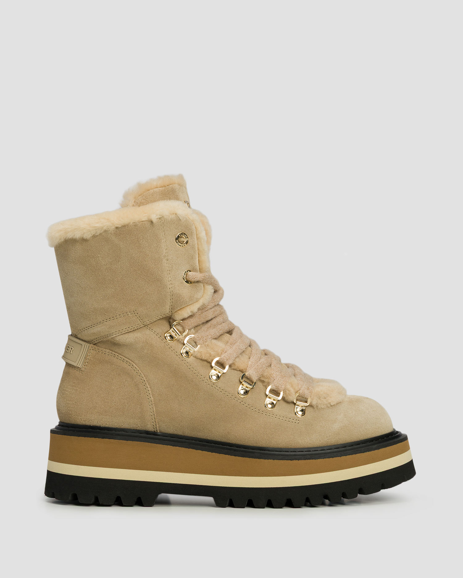 Dámské zimní kožené boty BOGNER Saas Fee 1 B v béžové barvě