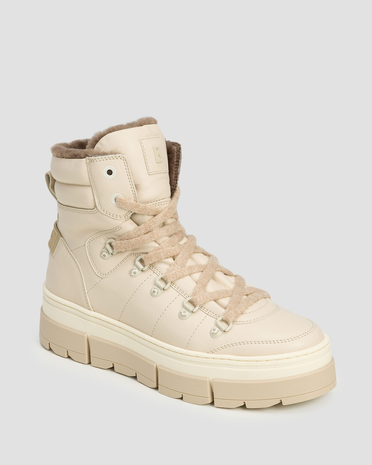 Dámske vysoké kožené topánky s hrotmi BOGNER Vaduz S 3 A béžové