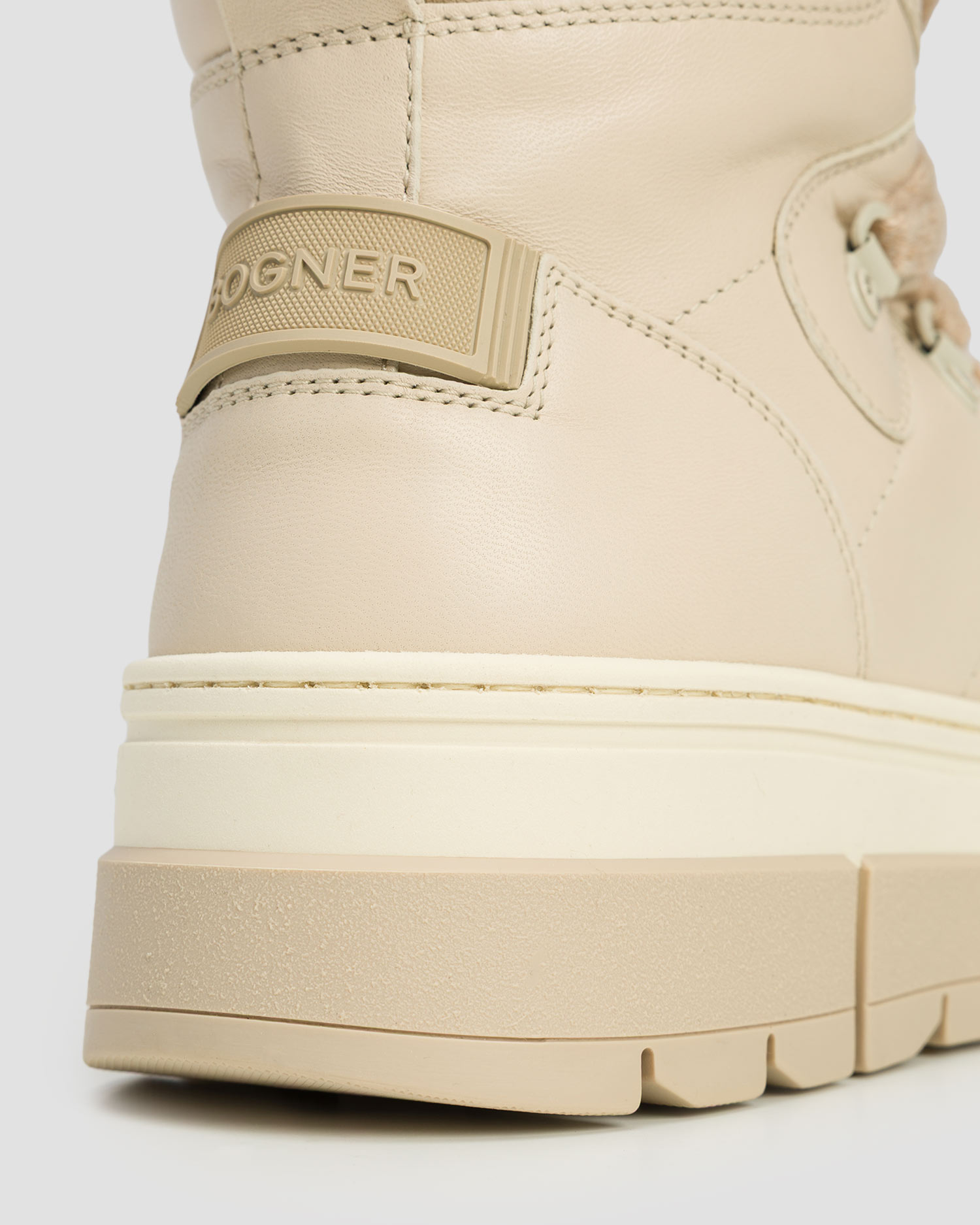 Dámske vysoké kožené topánky s hrotmi BOGNER Vaduz S 3 A béžové