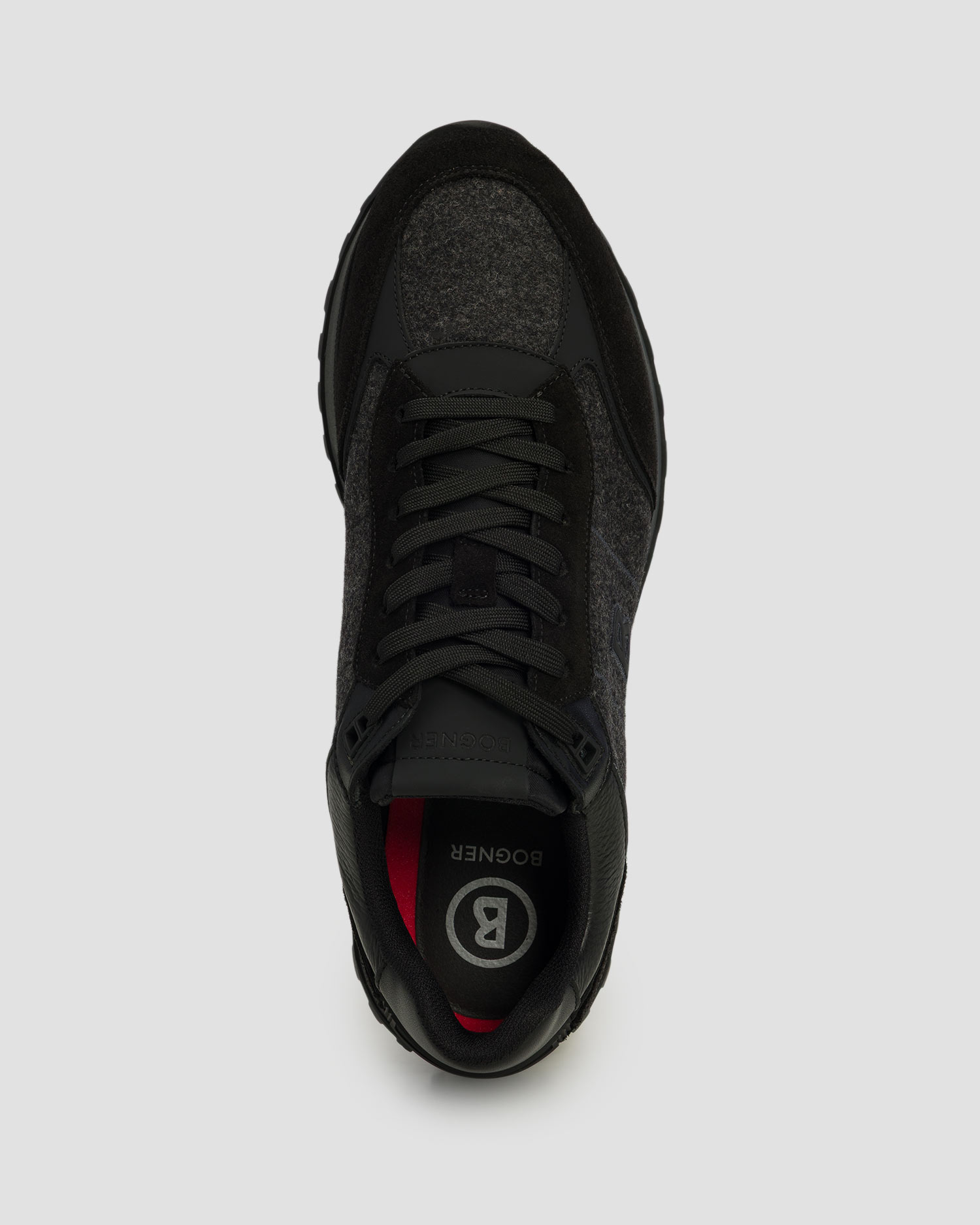 Chaussures en cuir noires pour hommes BOGNER Newport 17
