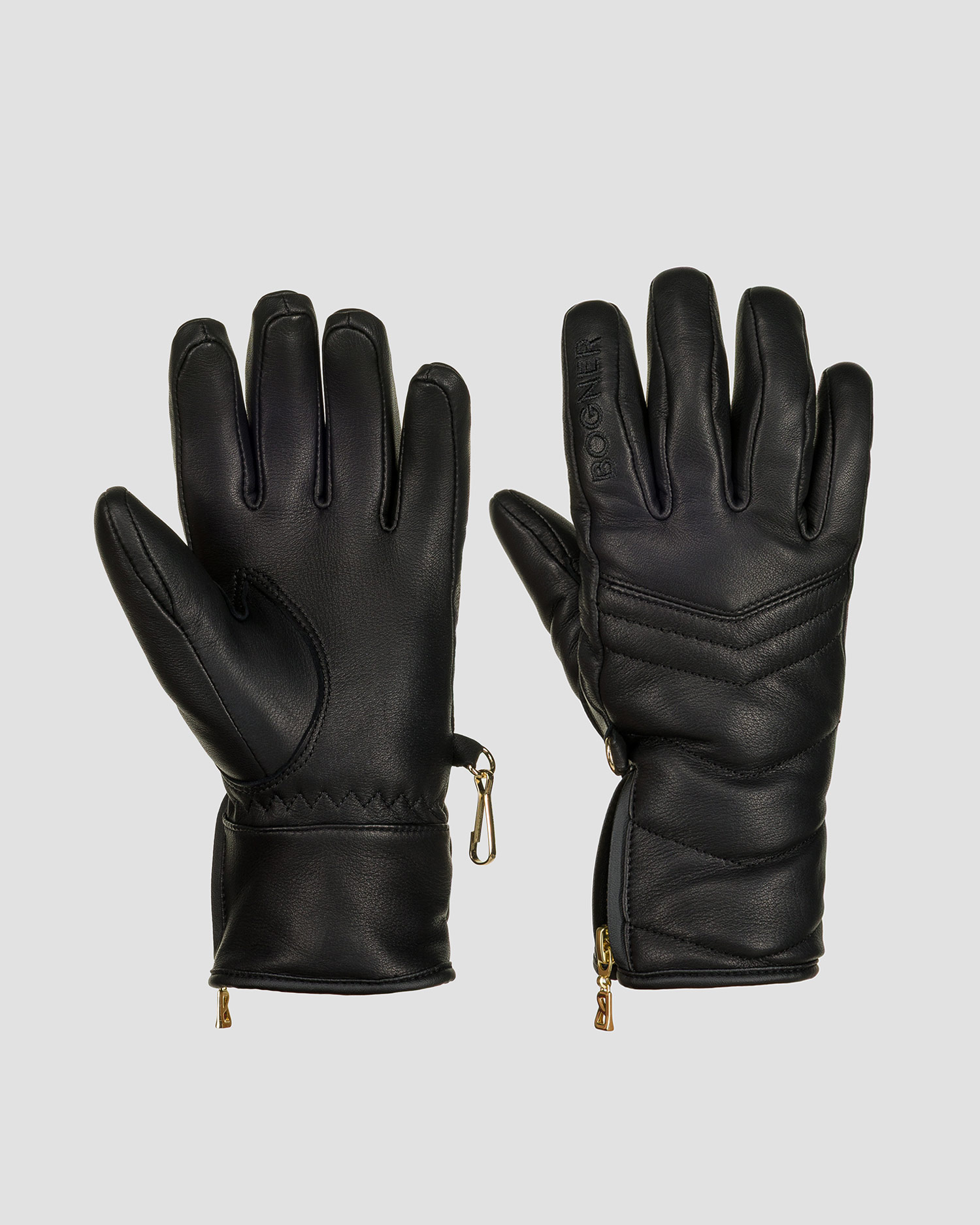Dámské kožené lyžařské rukavice BOGNER Dana v černé barvě