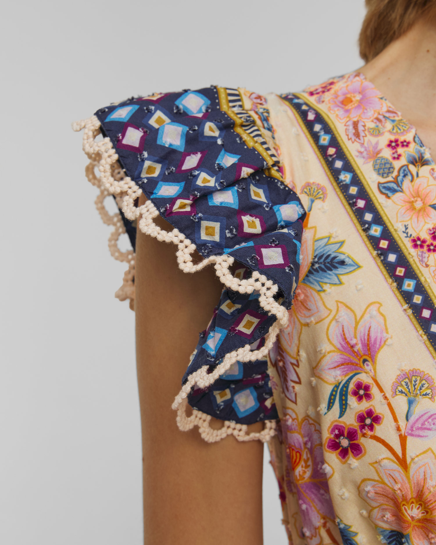 Maxi šaty Farm Rio Cream Superbloom