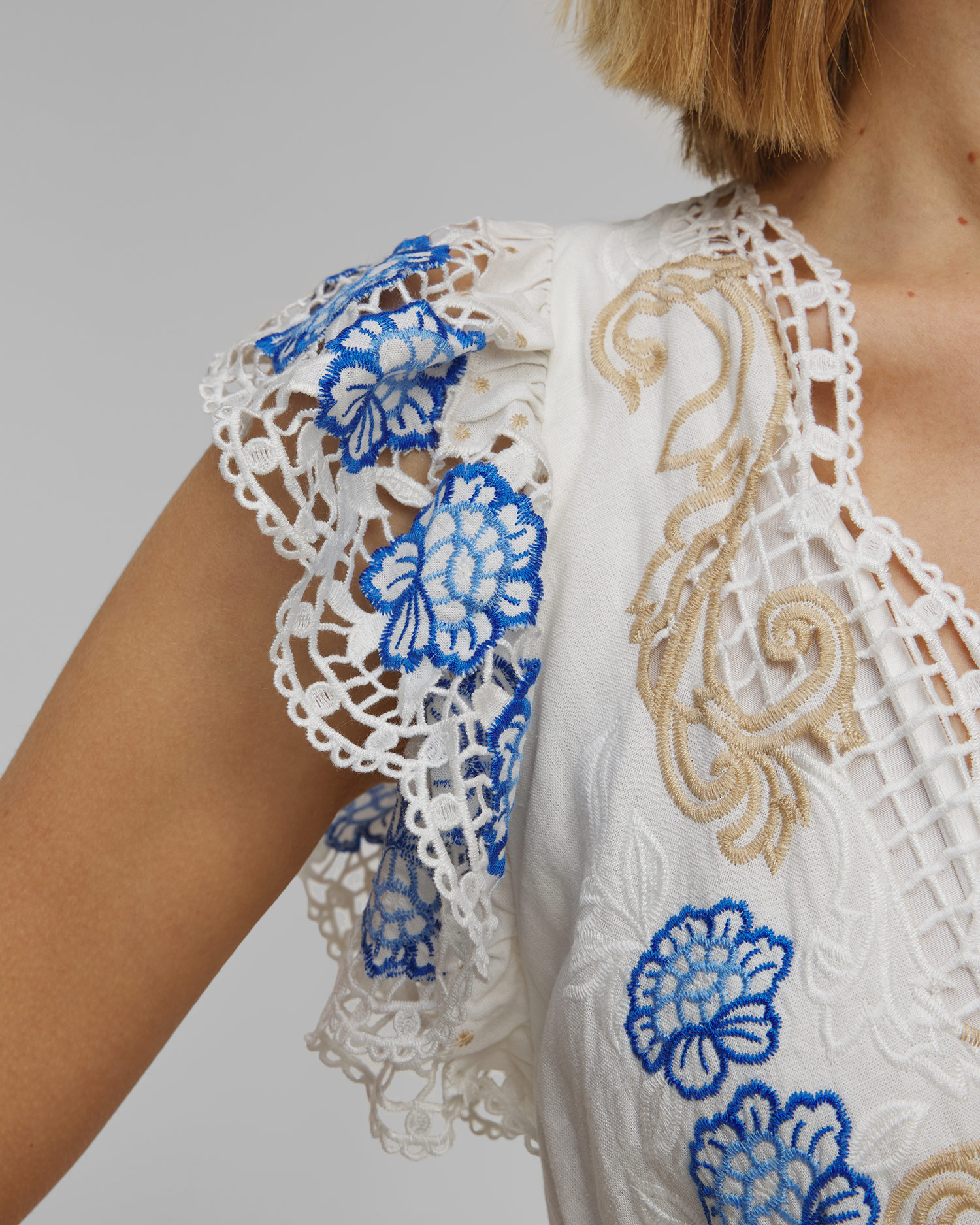 Robe maxi Farm Rio Romantic Richelieu Lenzing™ Ecovero™ Euroflax™