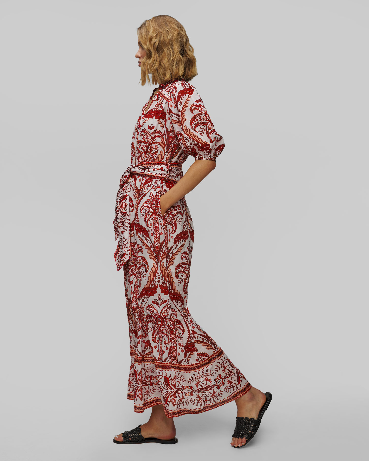 Robe en coton Farm Rio Tropical Cameo Belted