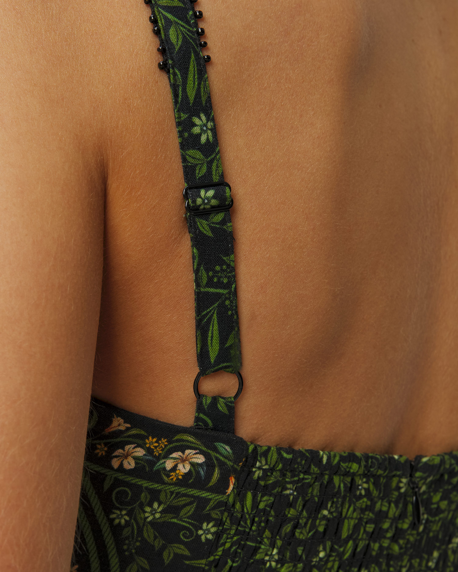 Farm Rio Black Flowers Arch Lenzing™ Ecovero™ Maxikleid aus Leinen™
