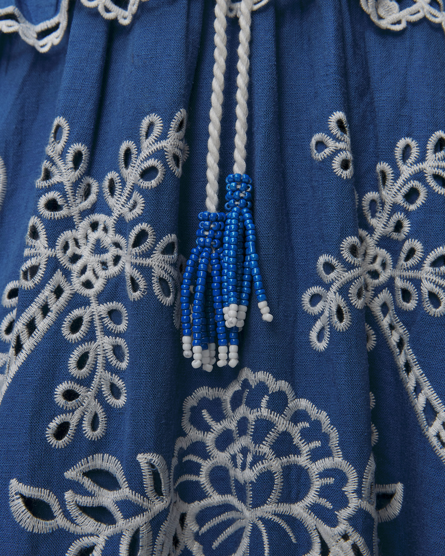 Robe maxi en lin Farm Rio Blue Romantic Richelieu Lenzing™ Ecovero™