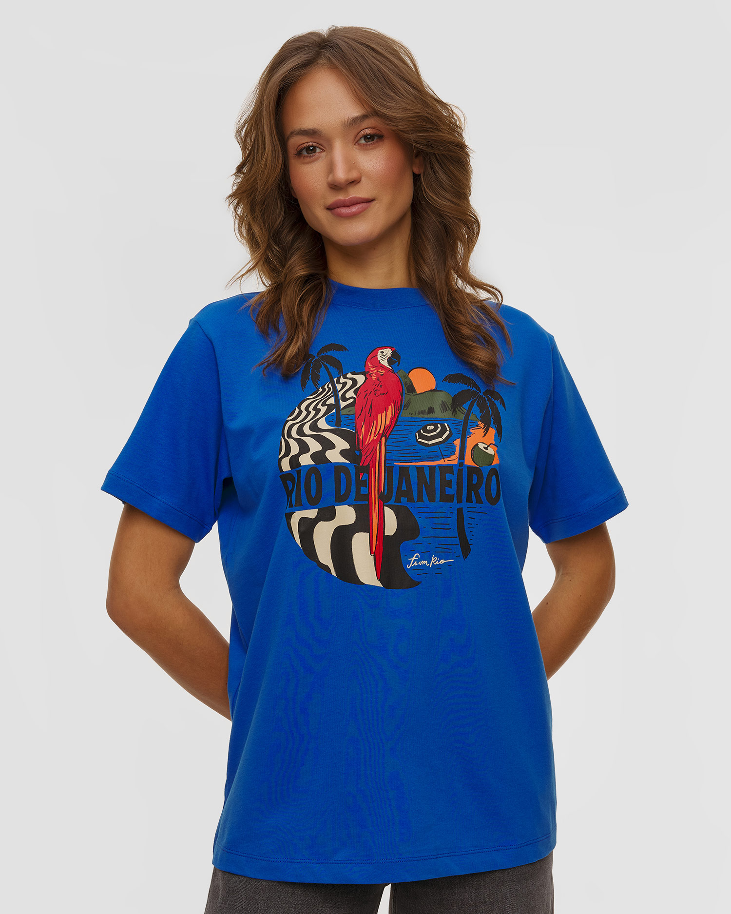 Women's blue T-shirt Farm Rio