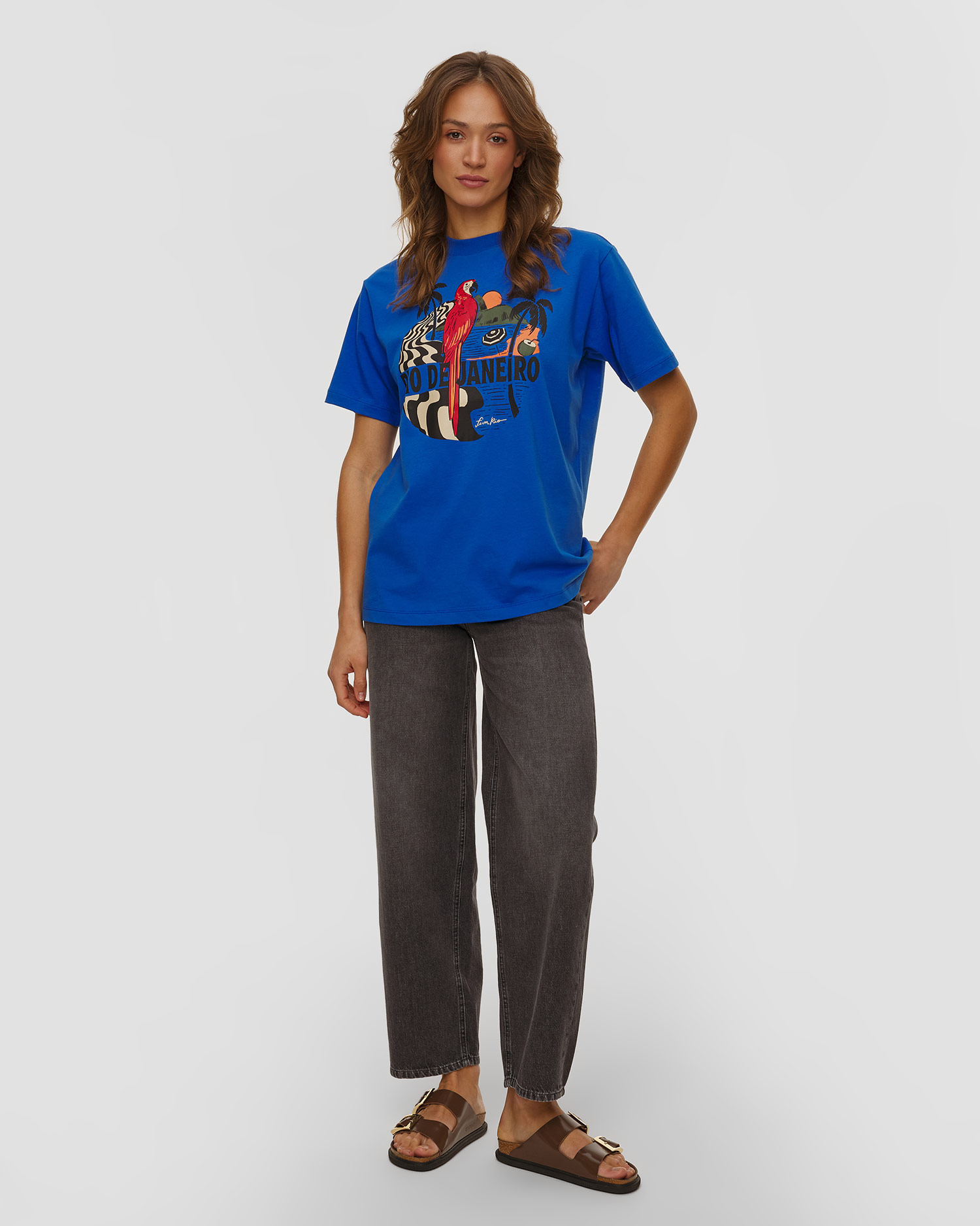 Women's blue T-shirt Farm Rio