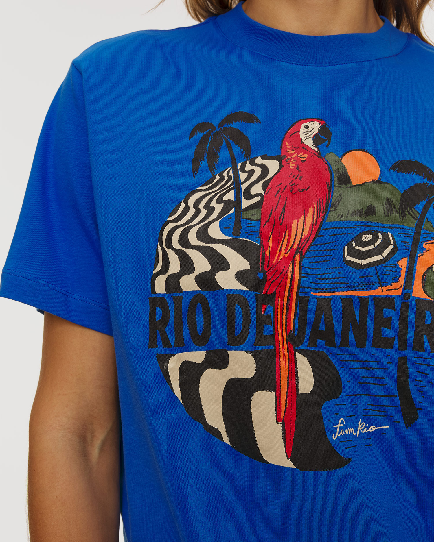 Women's blue T-shirt Farm Rio