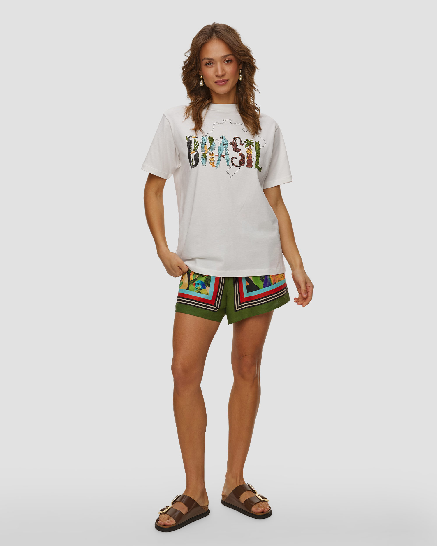 Women's white T-shirt Farm Rio