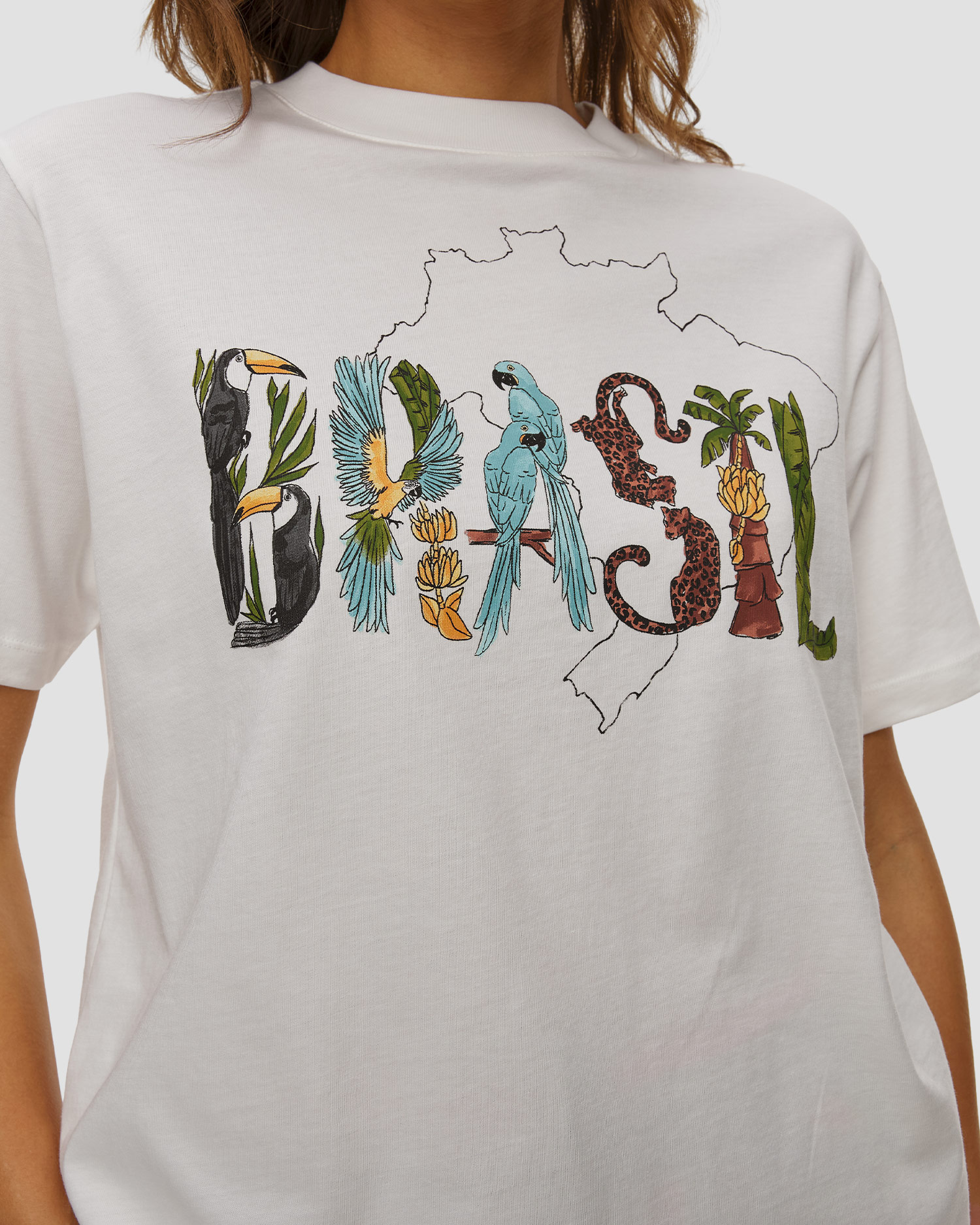 Women's white T-shirt Farm Rio