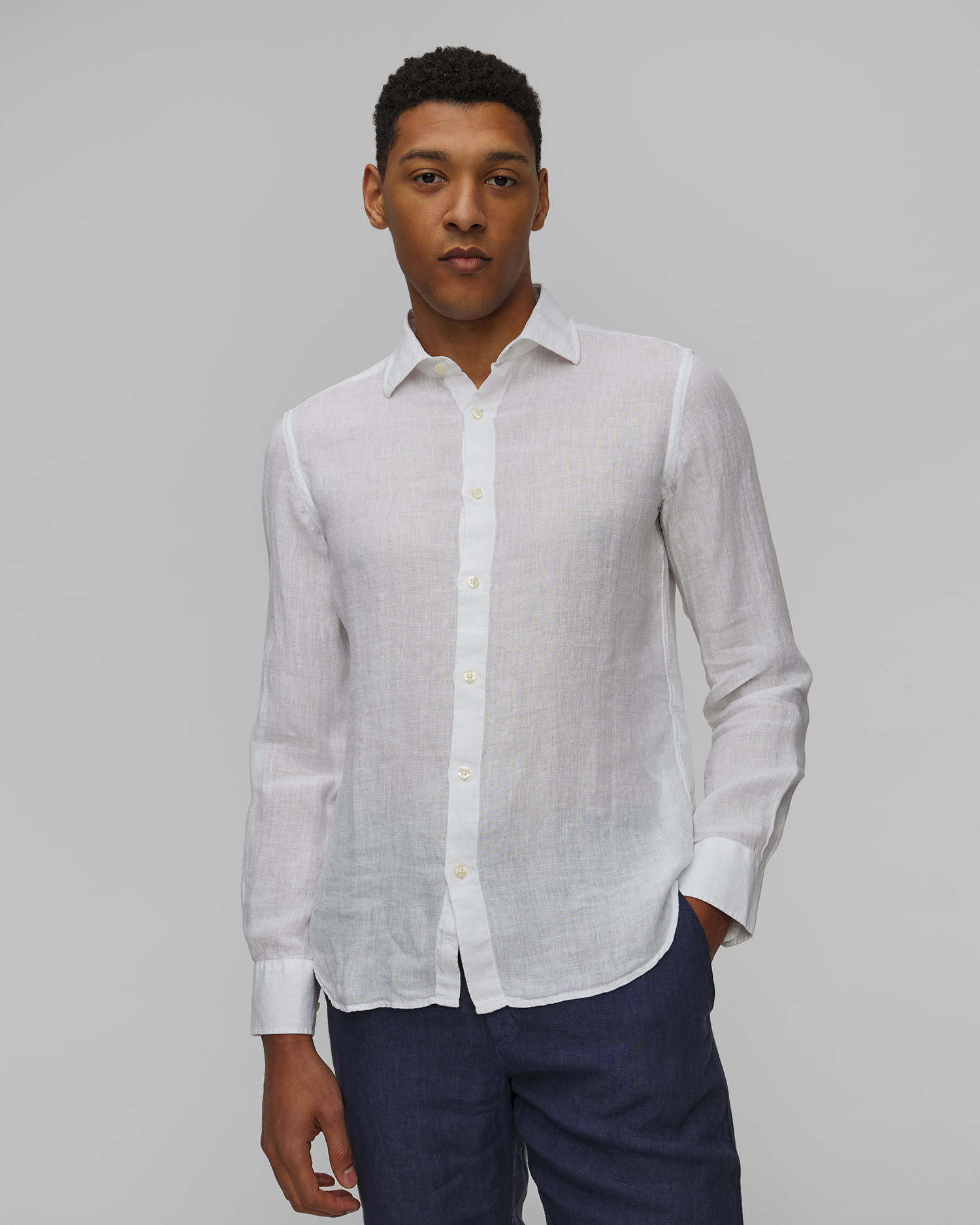 Pánska ľanová košeľa 120% Lino Slim Fit Shirt