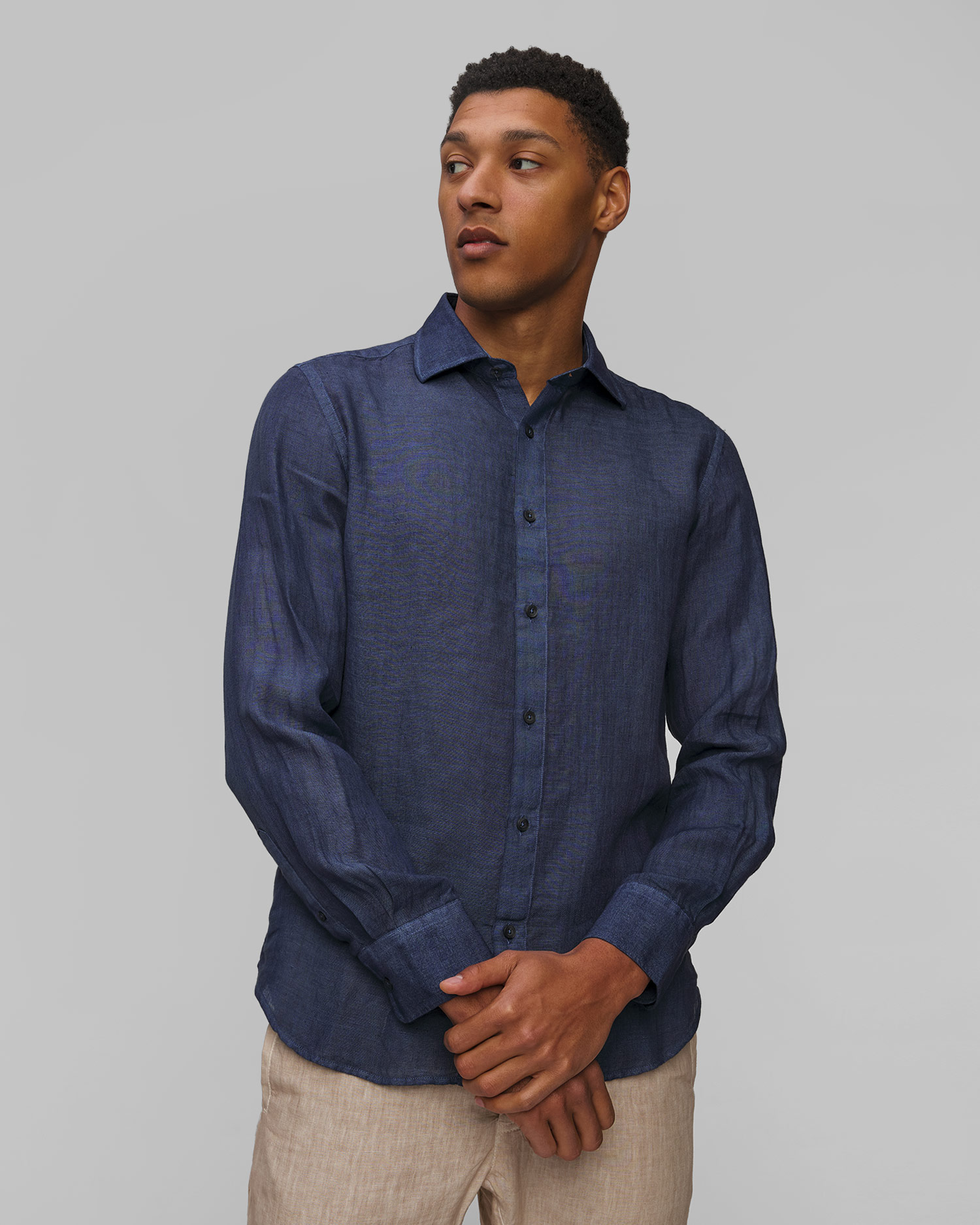 Pánska ľanová košeľa 120% Lino Slim Fit Shirt