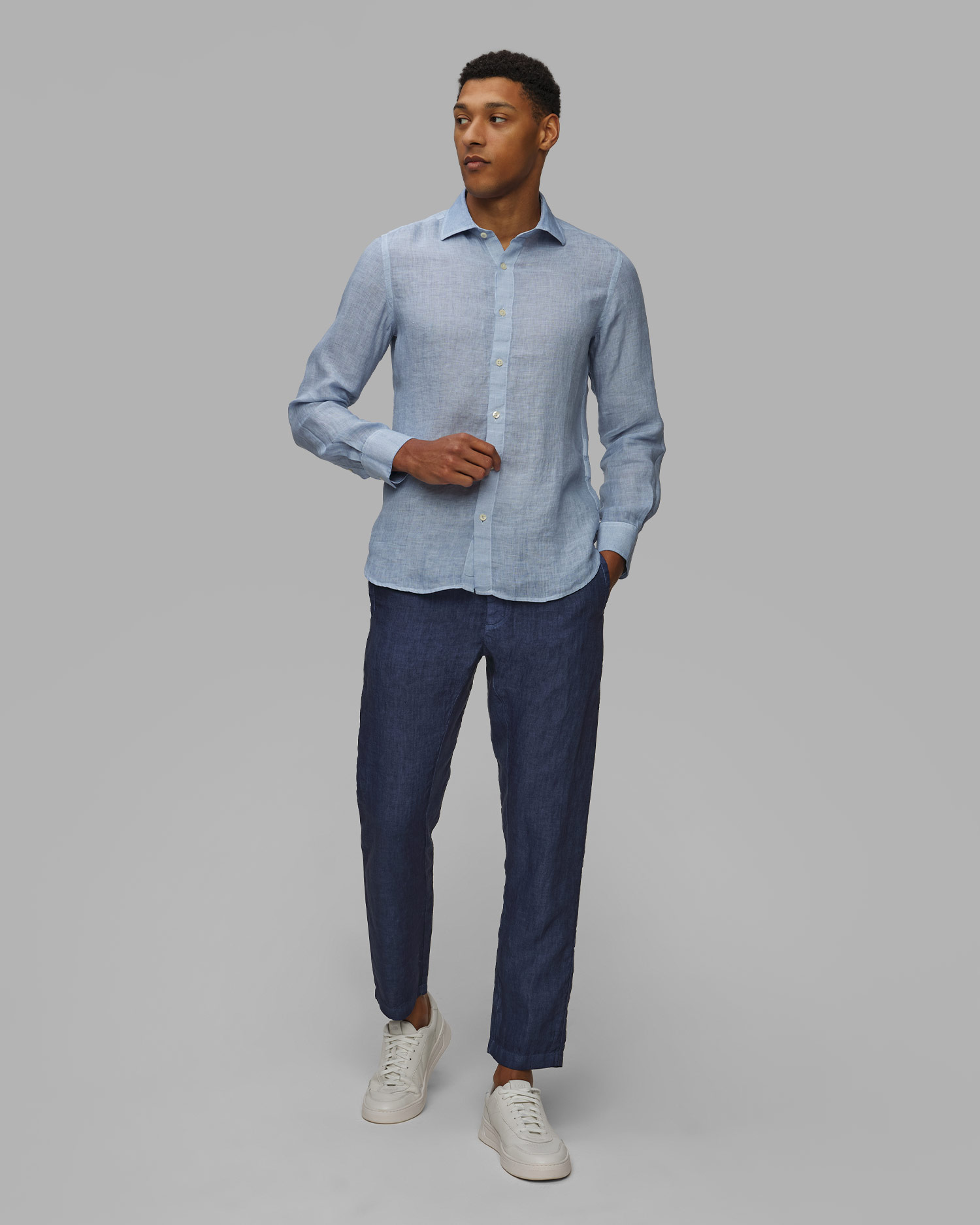 Pánske ľanové nohavice 120% Lino Drawstring Pants