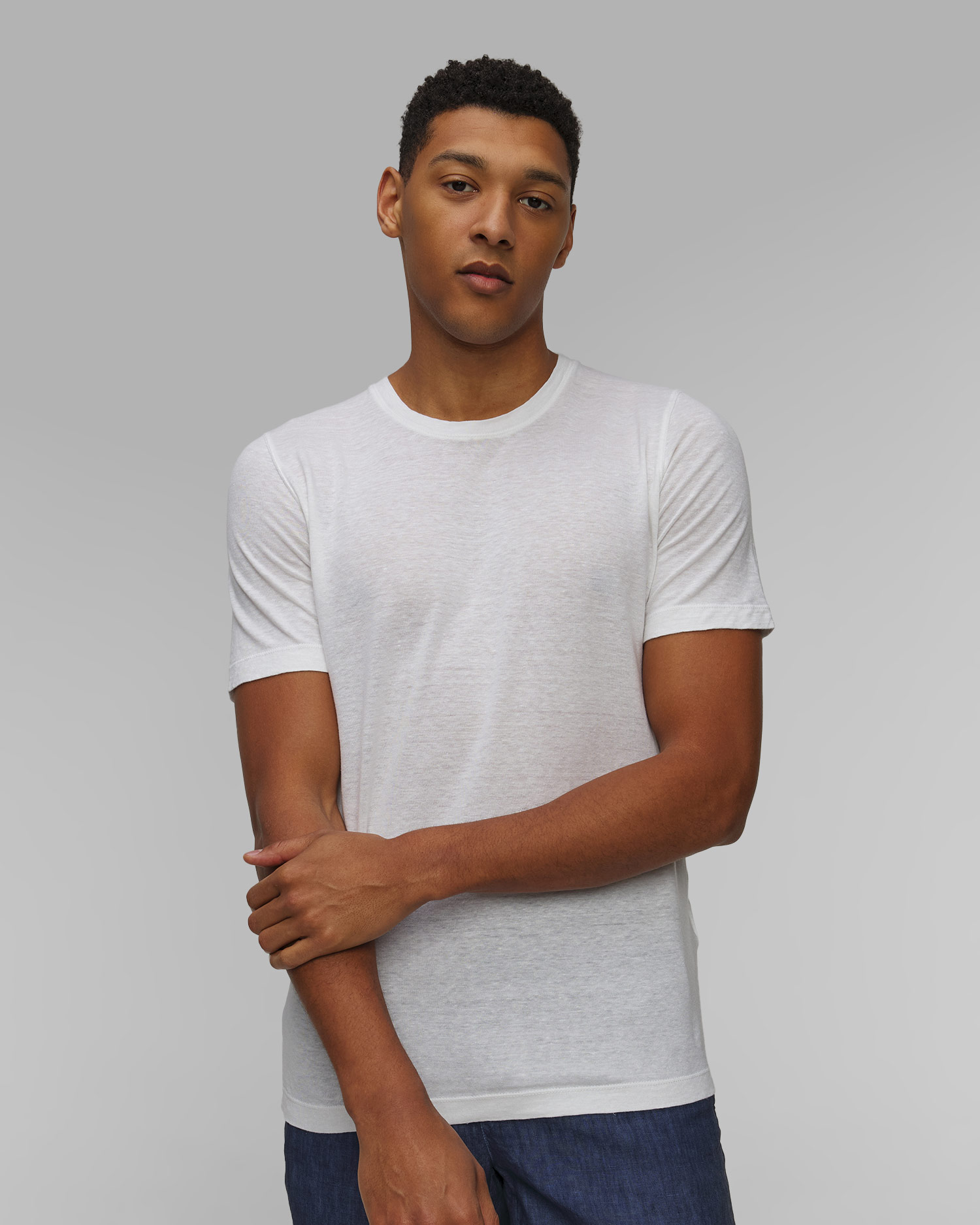 Men's white 120% Lino Crewneck T-shirt