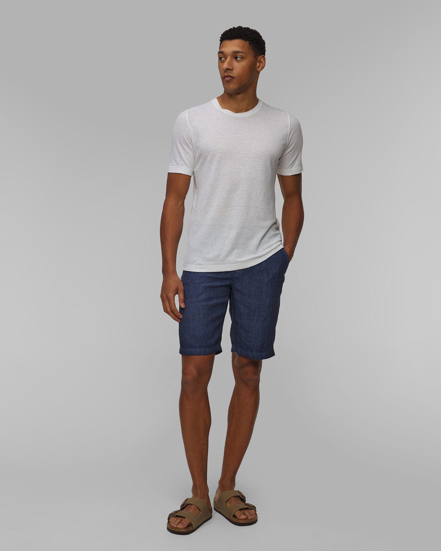Men's white 120% Lino Crewneck T-shirt