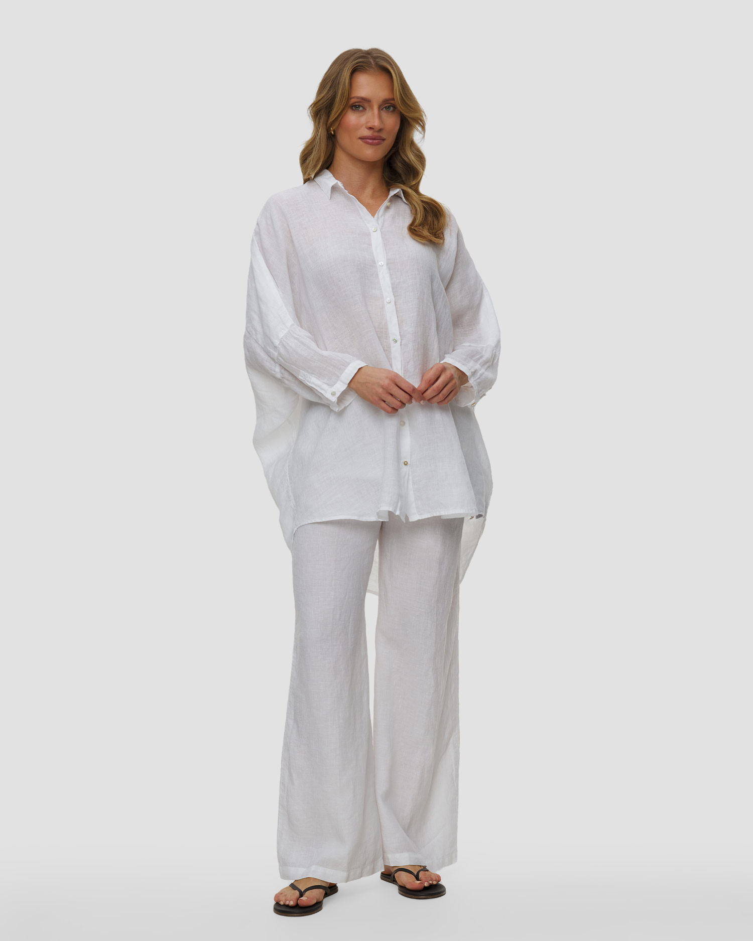 Women's linen shirt with long sleeves 120% Lino