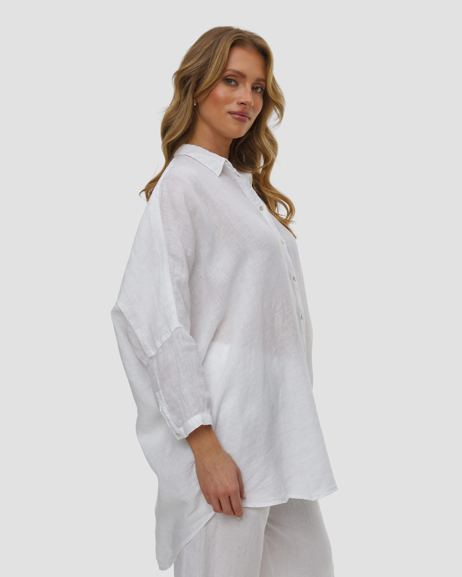 Women's linen shirt with long sleeves 120% Lino