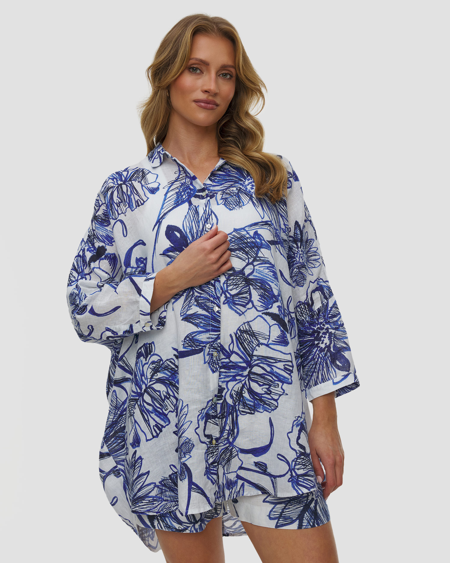 Women's linen shirt with long sleeves 120% Lino
