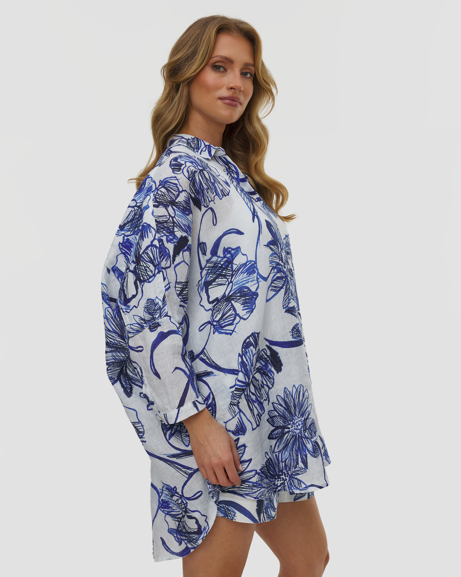 Women's linen shirt with long sleeves 120% Lino