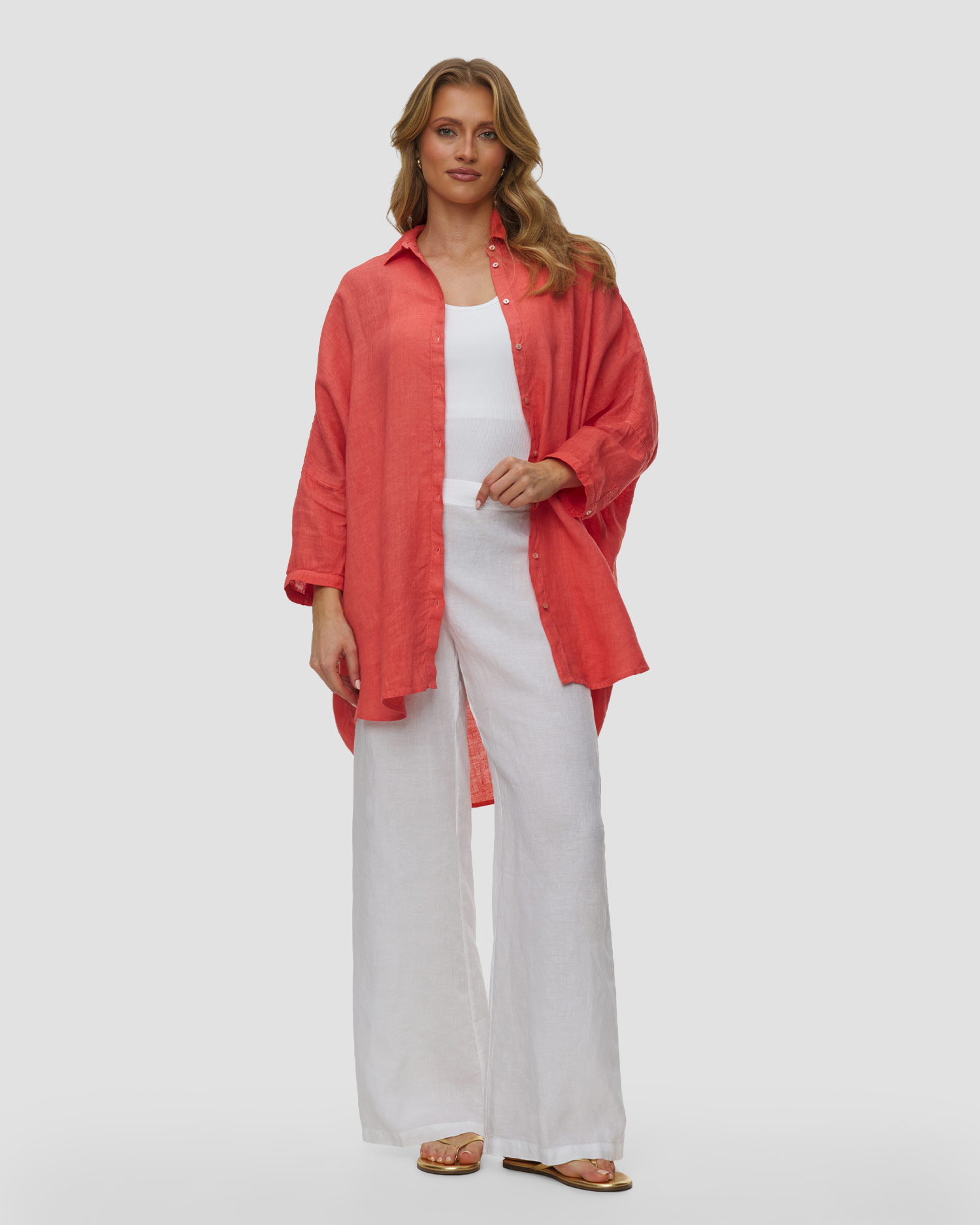 Chemise en lin à manches longues pour femmes 120% Lino