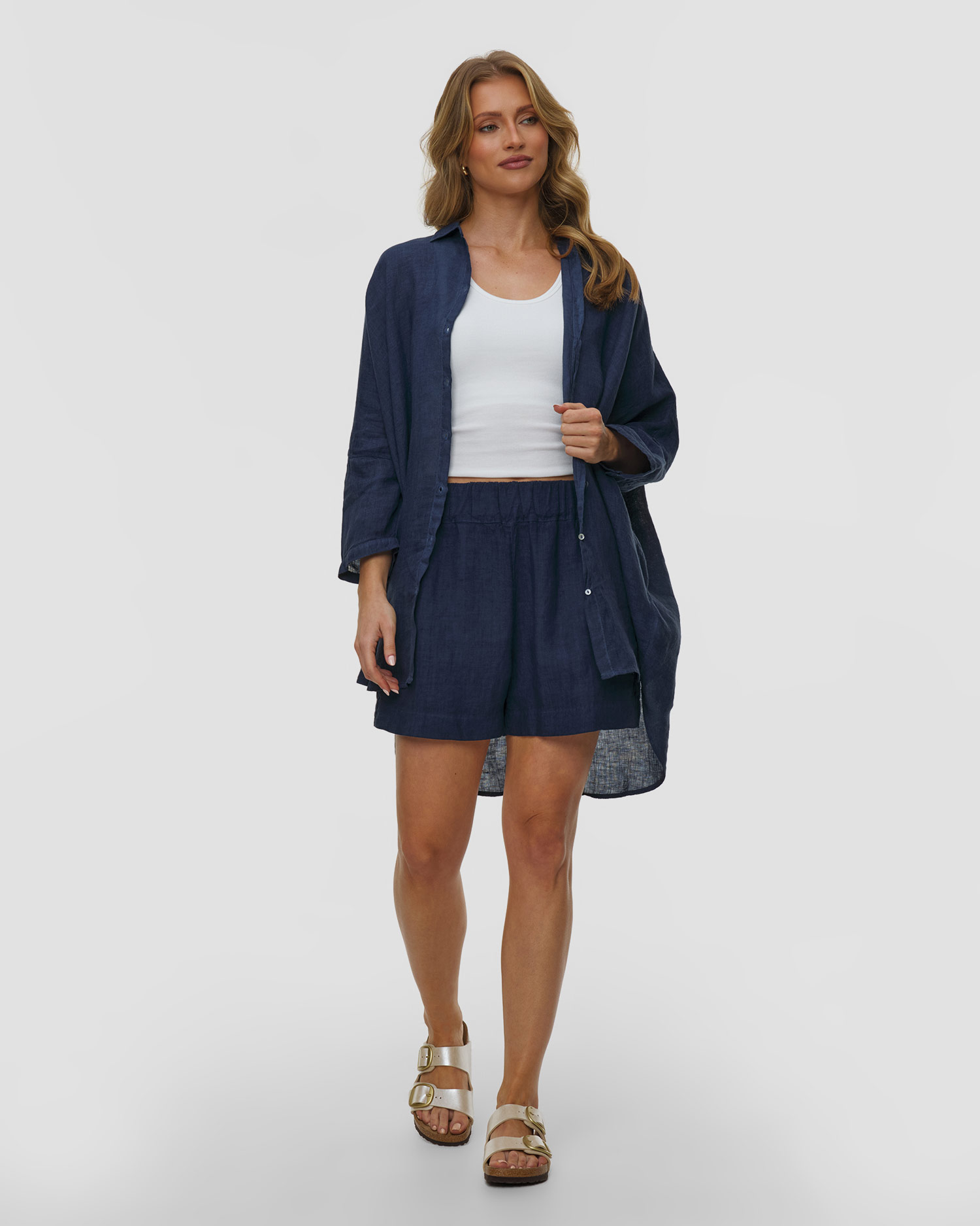 Chemise en lin à manches longues pour femmes 120 % Lino