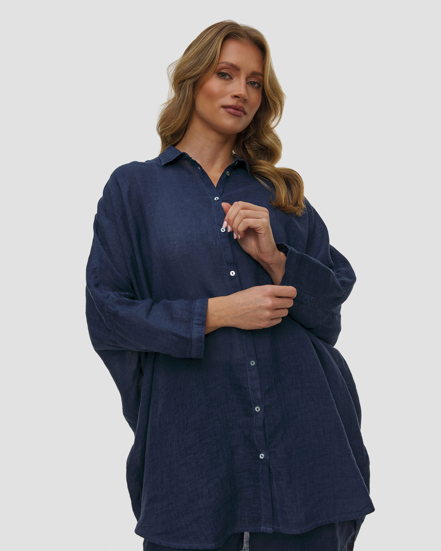 Chemise en lin à manches longues pour femmes 120 % Lino