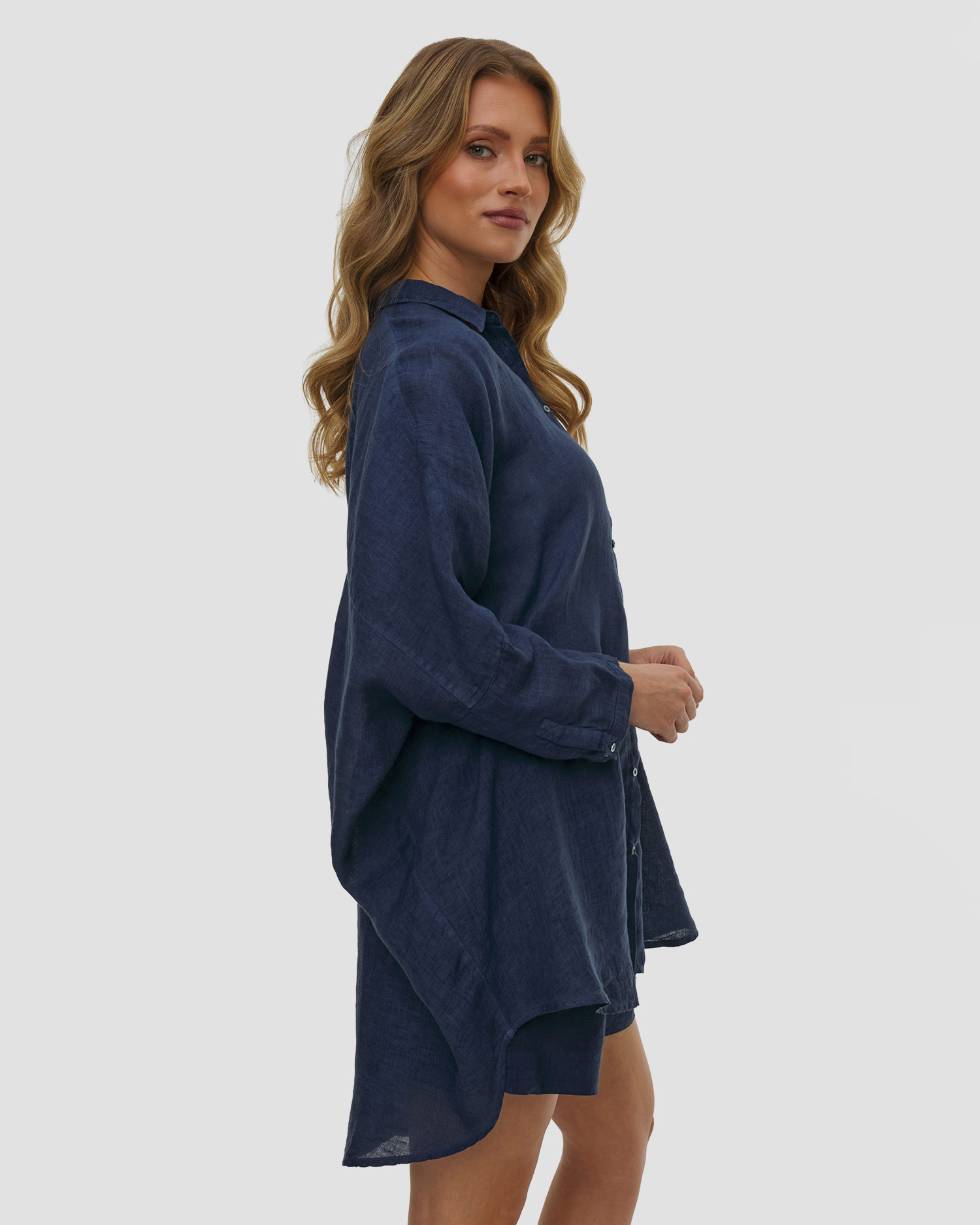 Chemise en lin à manches longues pour femmes 120 % Lino
