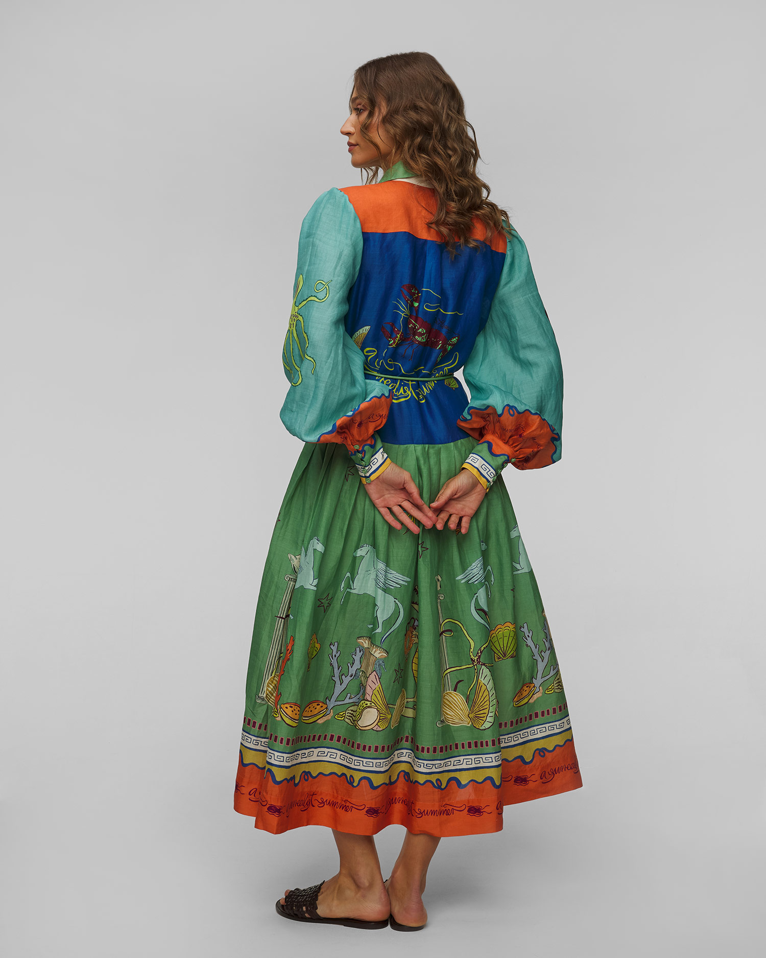 Robe pour femmes Alemais Surrealist Summer Ramie Shirtdress