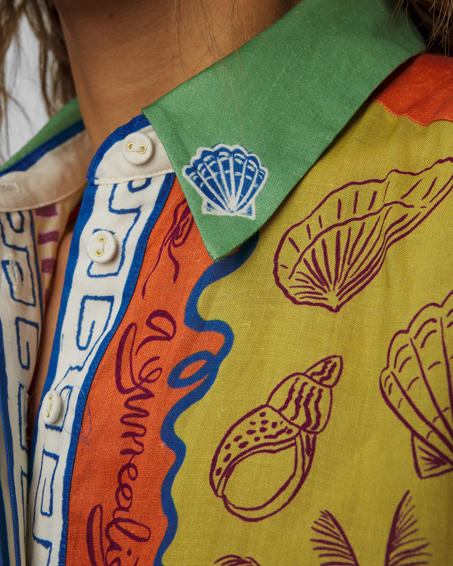 Robe pour femmes Alemais Surrealist Summer Ramie Shirtdress