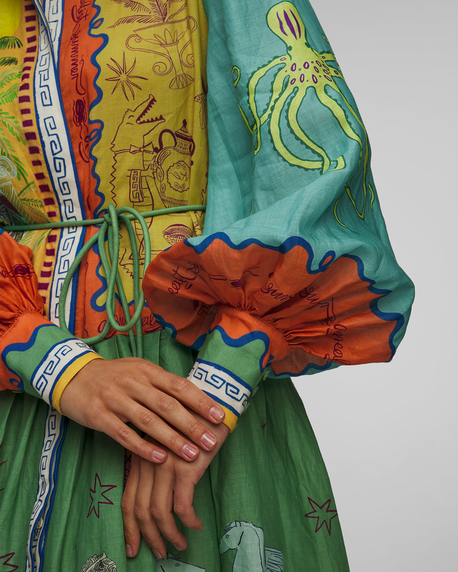 Robe pour femmes Alemais Surrealist Summer Ramie Shirtdress