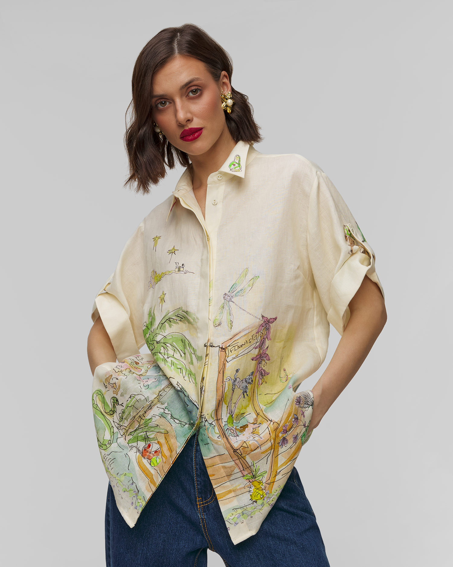 Women's linen shirt from the limited Alemais x Anouk Colantoni collection