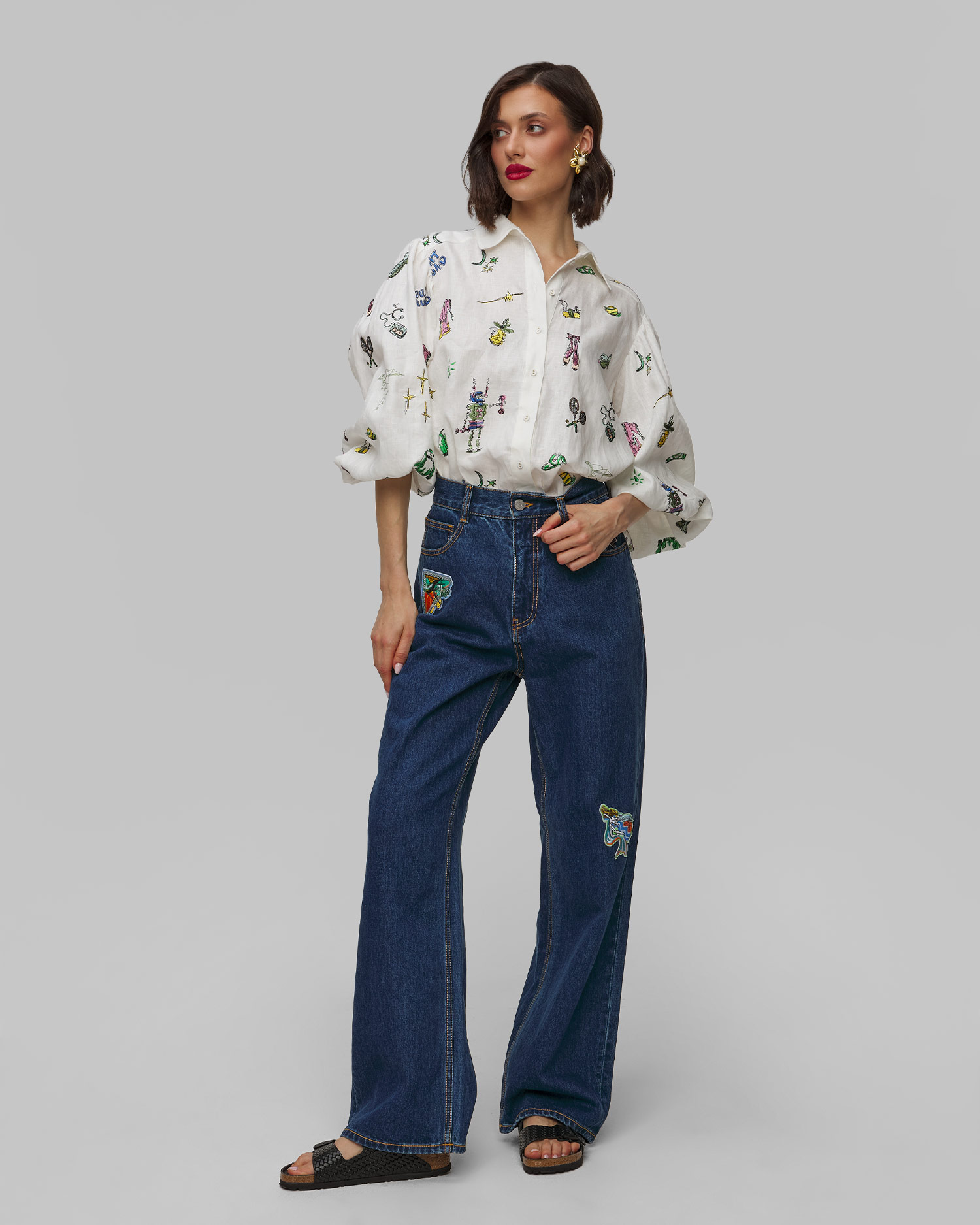 Spodnie jeansowe damskie Alemais Speedy z limitowanej kolekcji Alemais x Anouk Colantoni