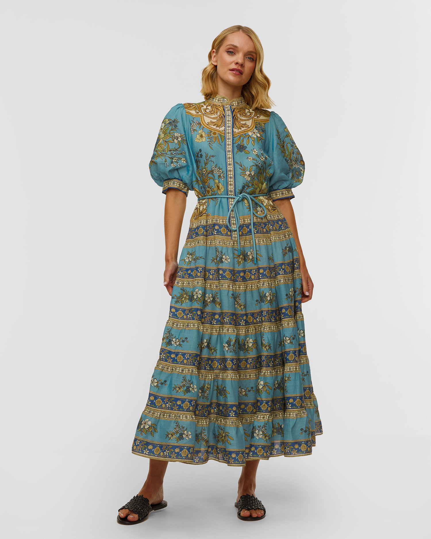 Rochie din ramie Alemais Cassie Tiered Midi