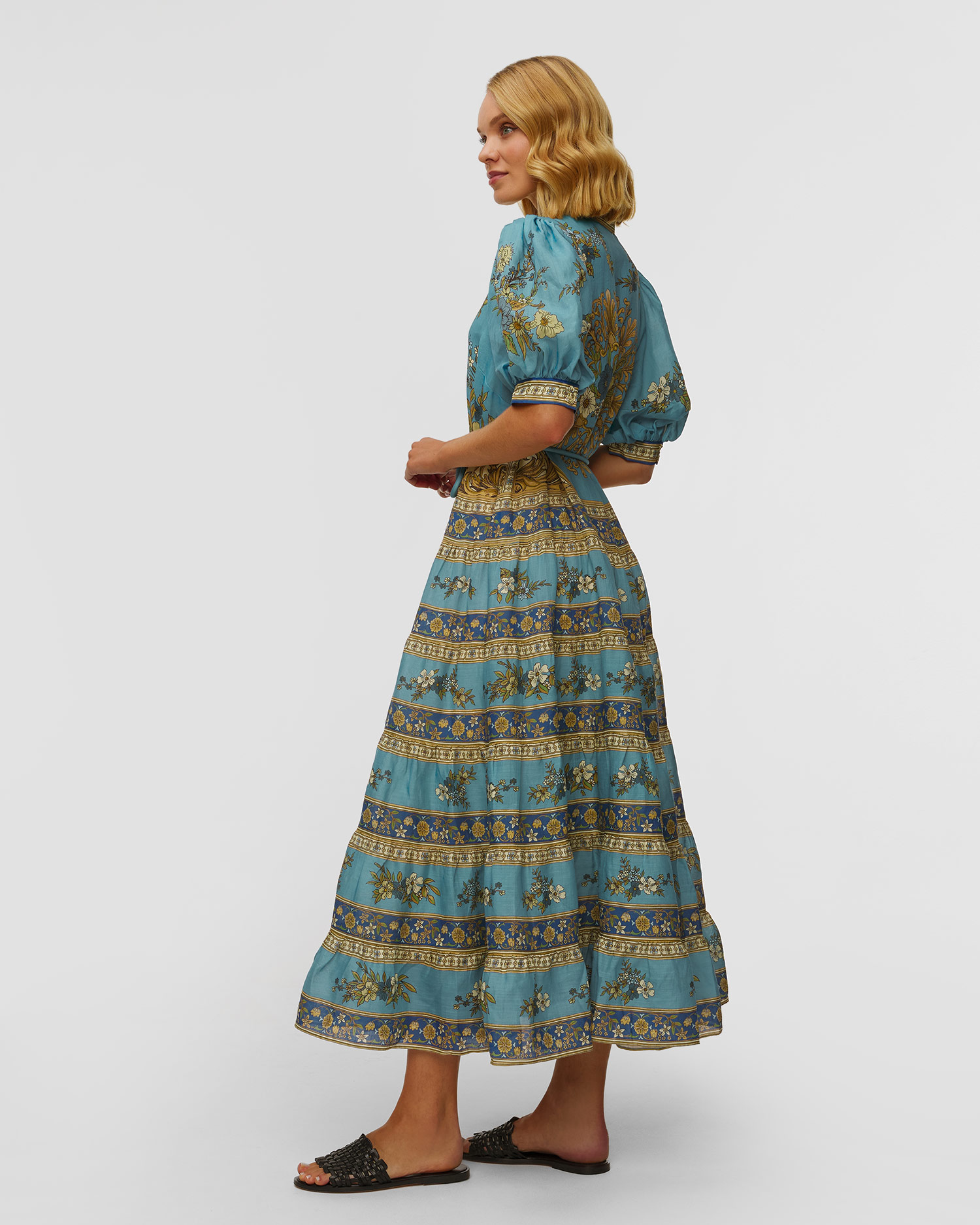 Rochie din ramie Alemais Cassie Tiered Midi