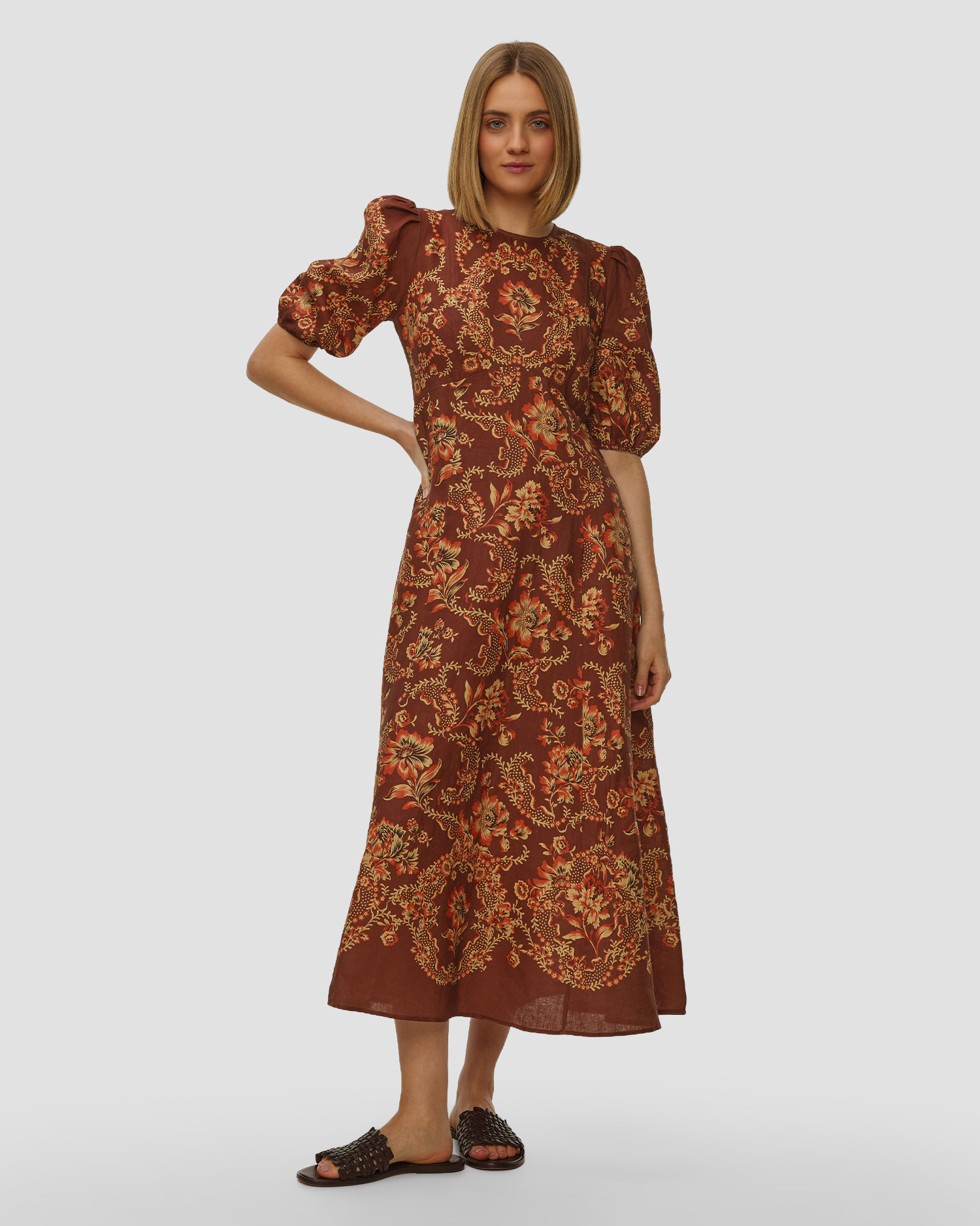 Lněné dámské šaty Alemais Seraphina Midi