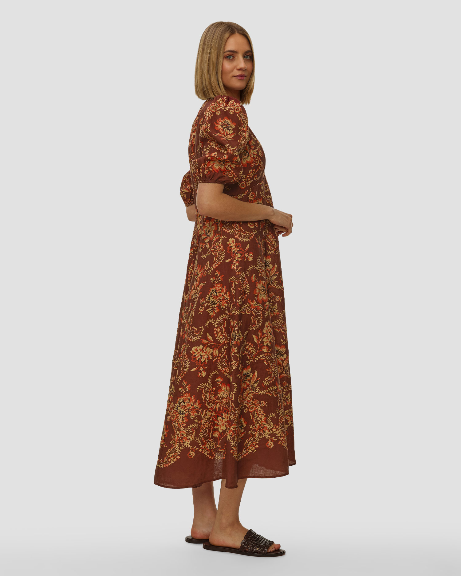 Lněné dámské šaty Alemais Seraphina Midi