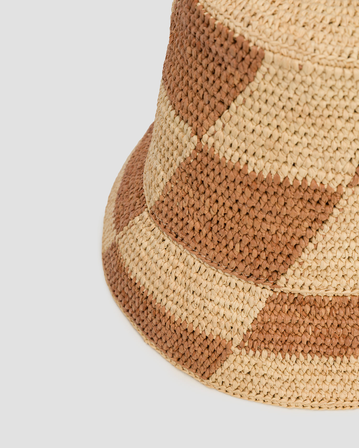 Women's hat Alemais Michelle Raffia Checked Bucket Hat