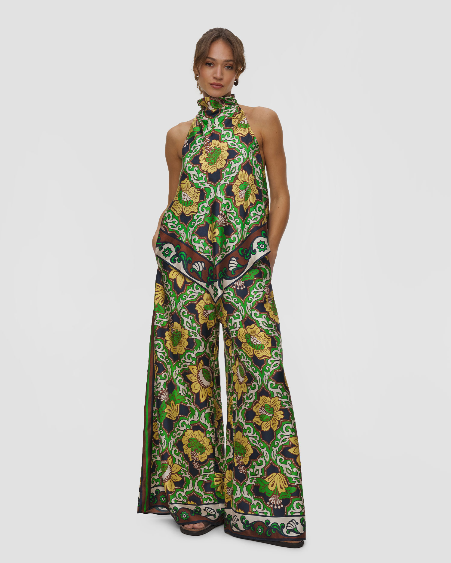 Pantaloni palazzo in seta da donna Alemais Liana