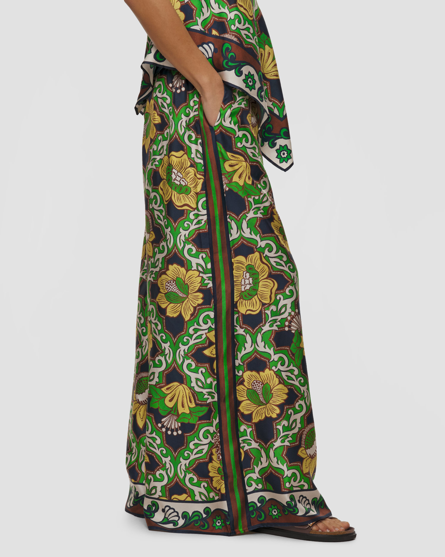 Pantaloni palazzo in seta da donna Alemais Liana