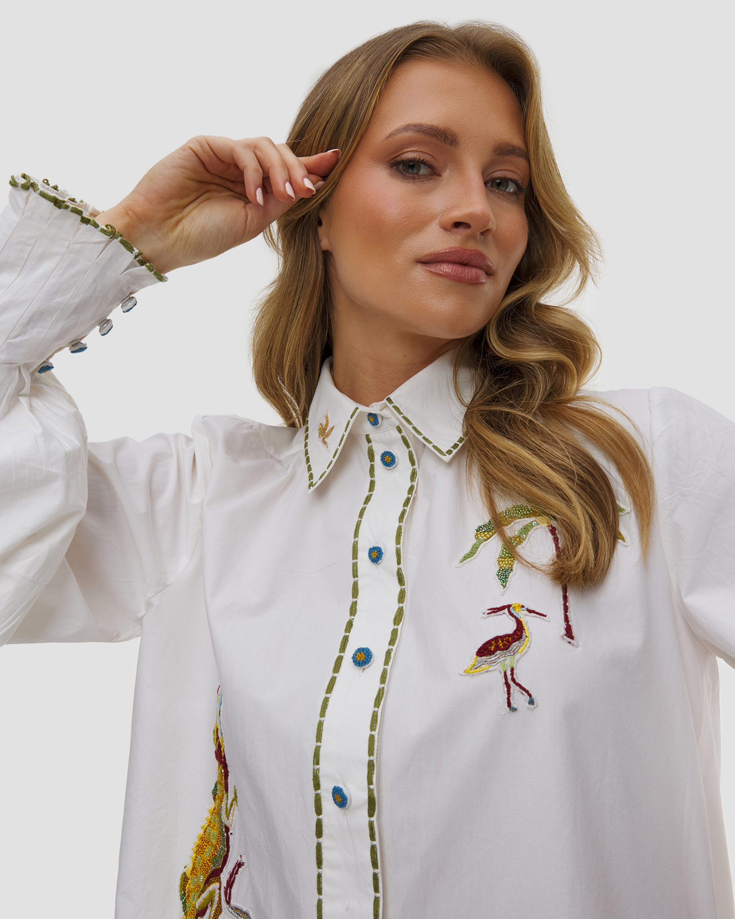 Camicia da donna Alemais Camelia Embellished Shirt