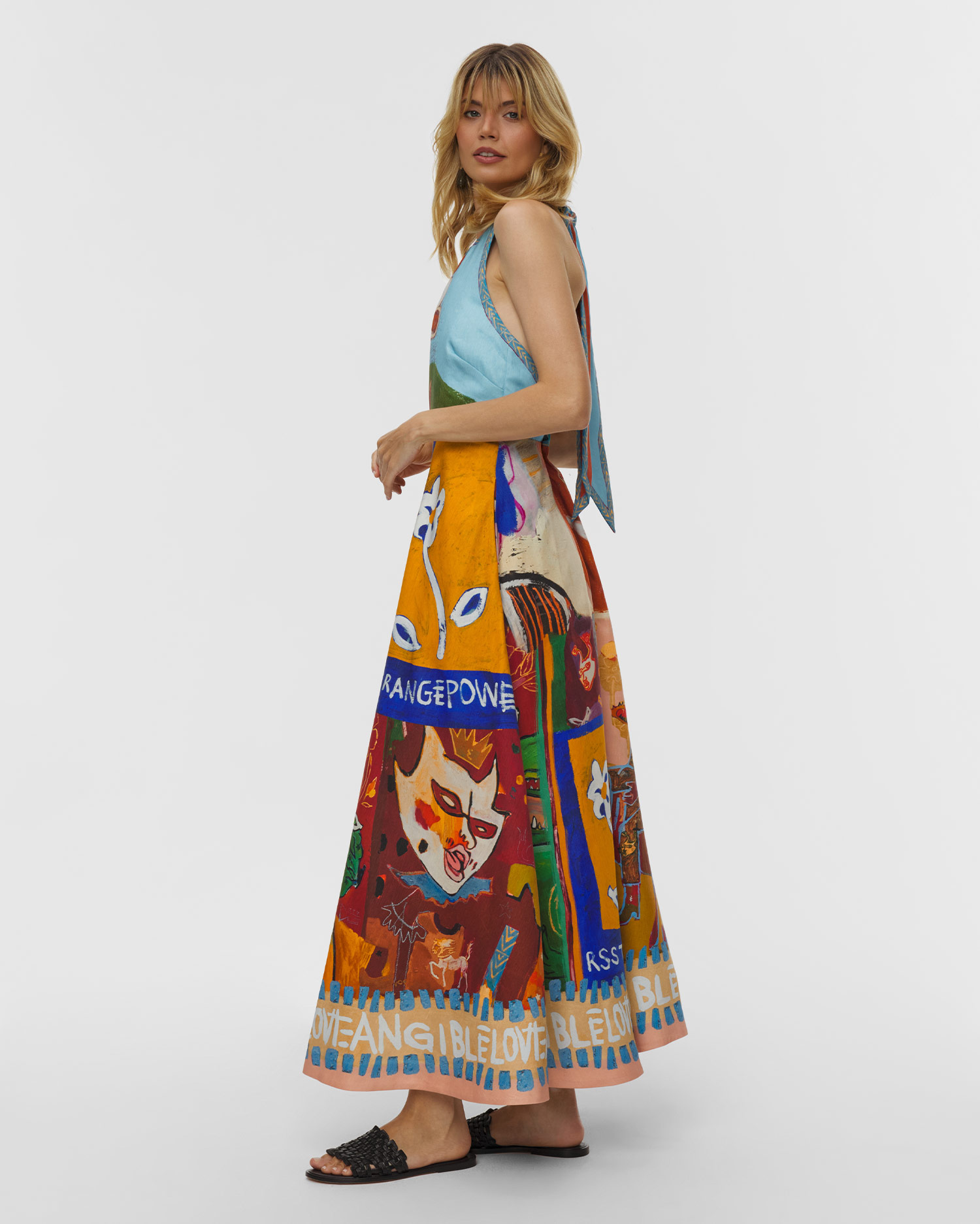 Abito di lino da donna Alemais Mlak Halter Midi Dress