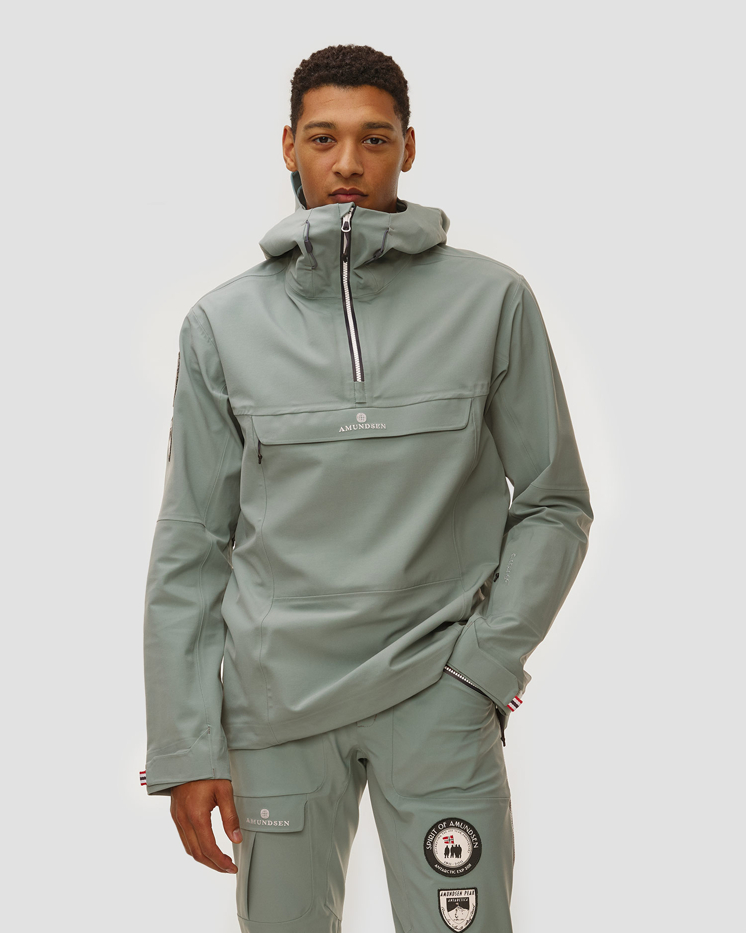 Pánská skitouringová bunda Amundsen Amundsen Peak Anorak v šedomodré barvě, Barva/Vzor: Niebieski,Szary