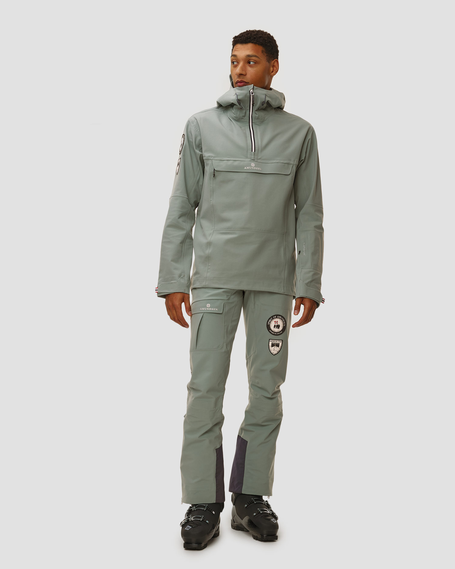 Pánská skitouringová bunda Amundsen Amundsen Peak Anorak v šedomodré barvě