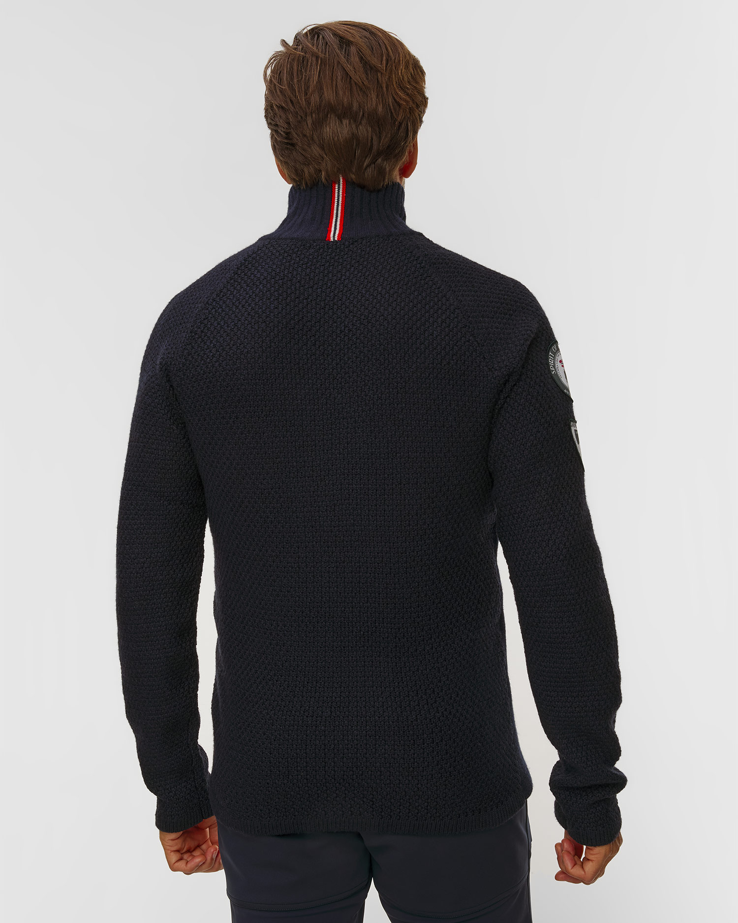 Men's Amundsen Boiled Ski Sweater W/ Flag dark blue